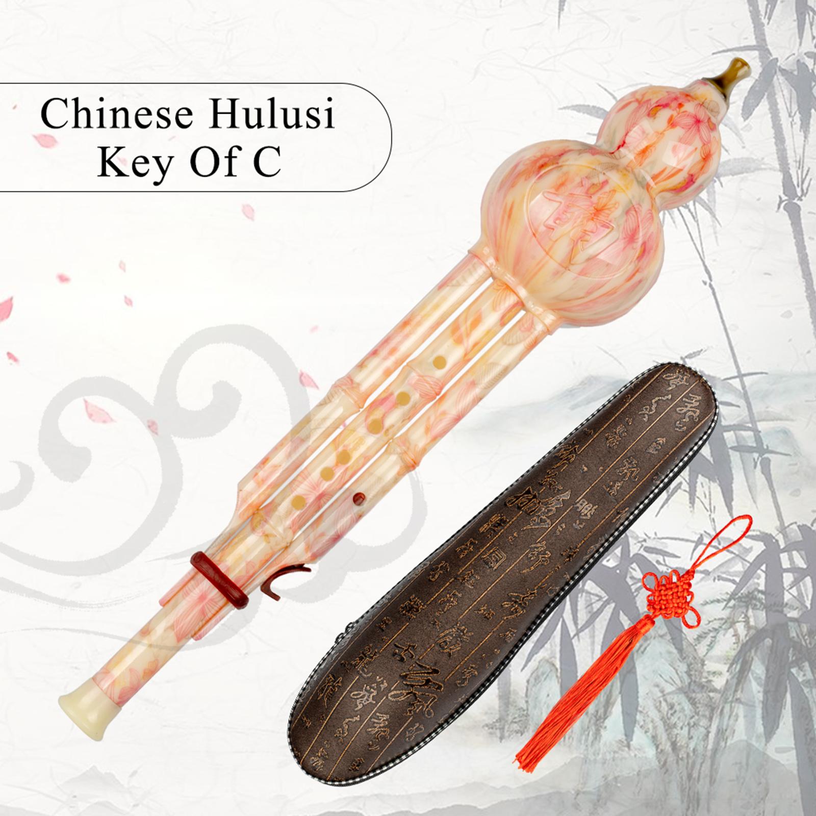 Chinese Traditional Hulusi Instrument for Music Lovers Beginner Orange