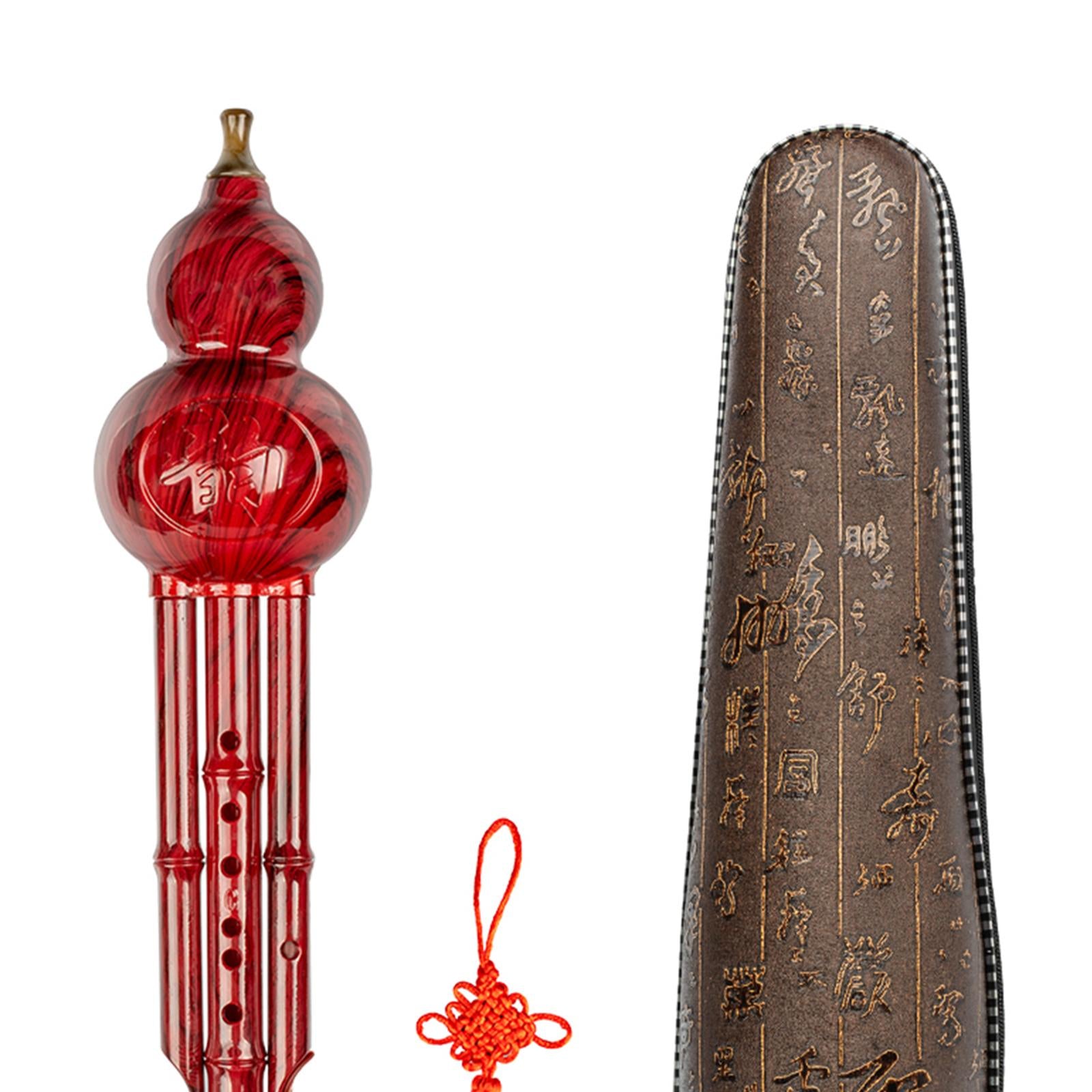 Chinese Traditional Hulusi Instrument for Music Lovers Beginner Red