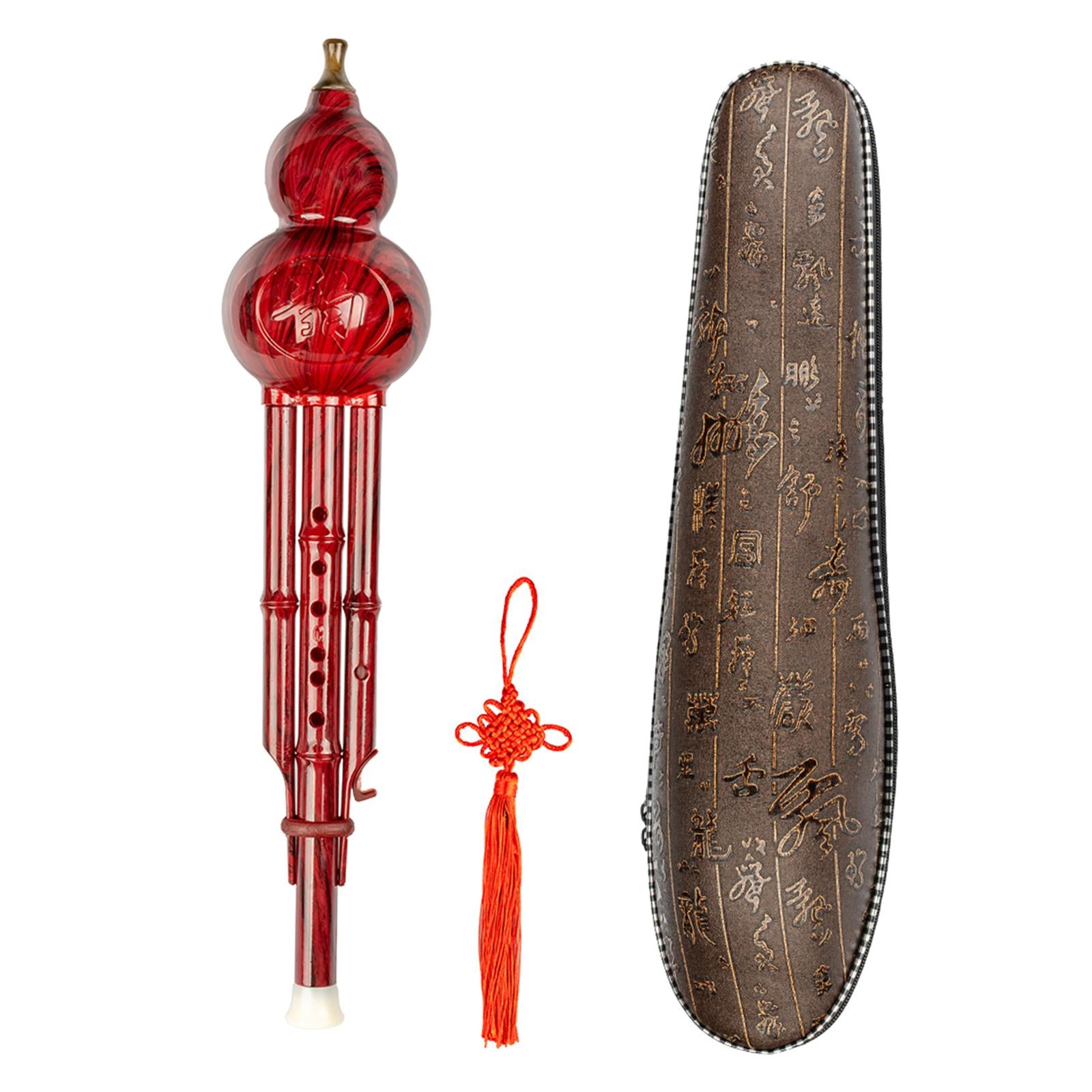 Chinese Traditional Hulusi Instrument for Music Lovers Beginner Red