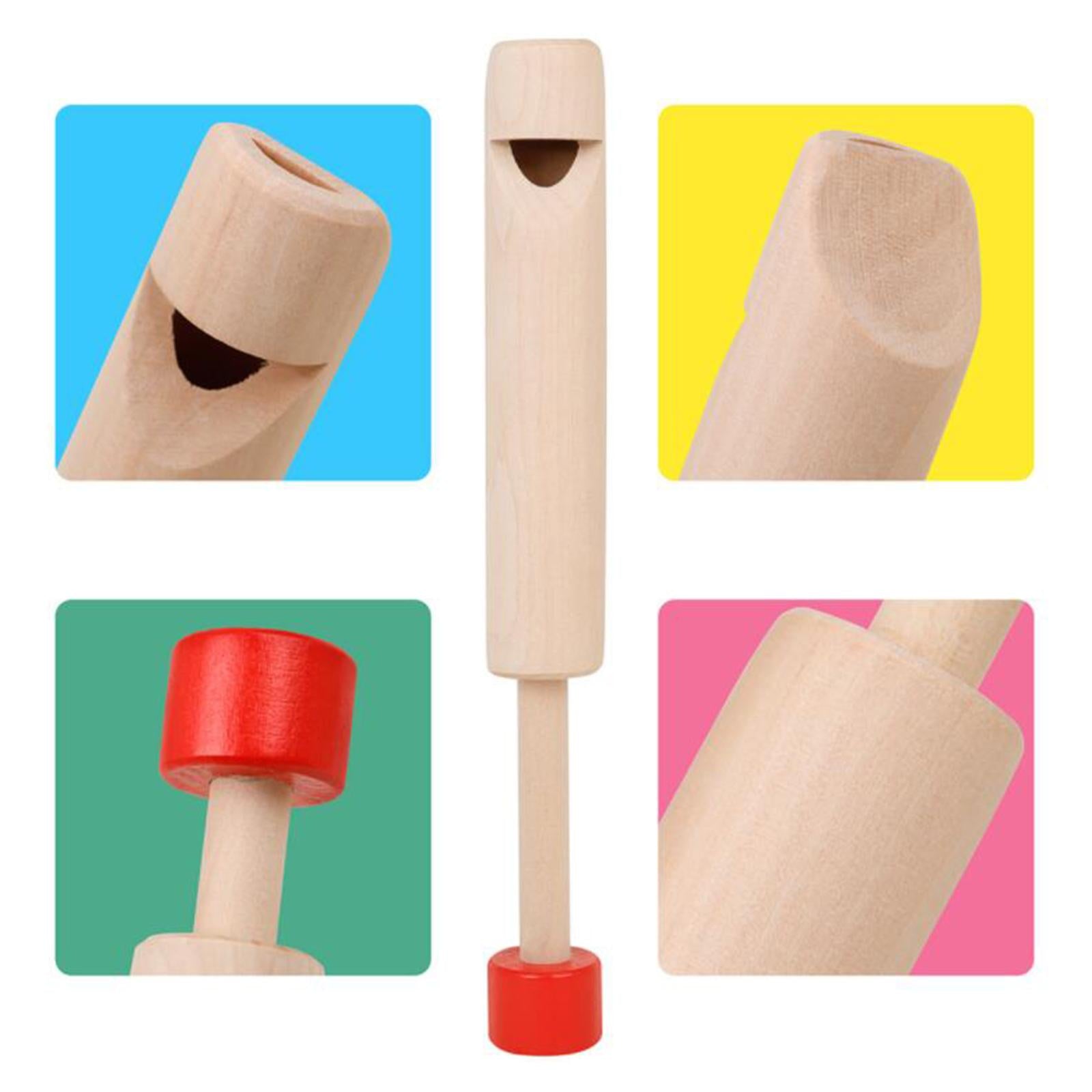 Wood Slide Whistle Toy Creativity Fun for Age 3 to 10 Kids red handle