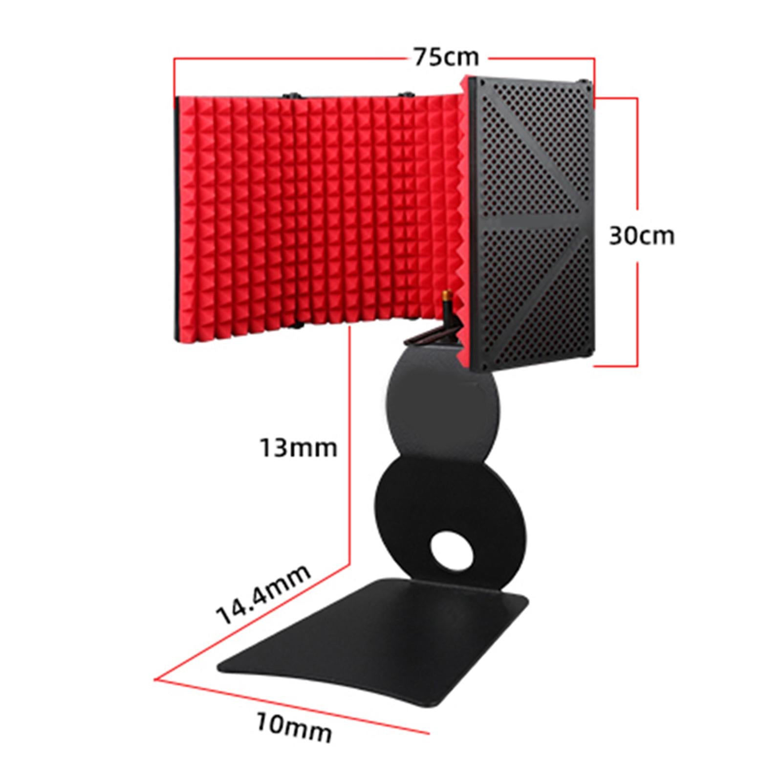 Professional Microphone Isolation Shield, Pop's Filter, Mic Sound Absorbing 5 Panels with Holder