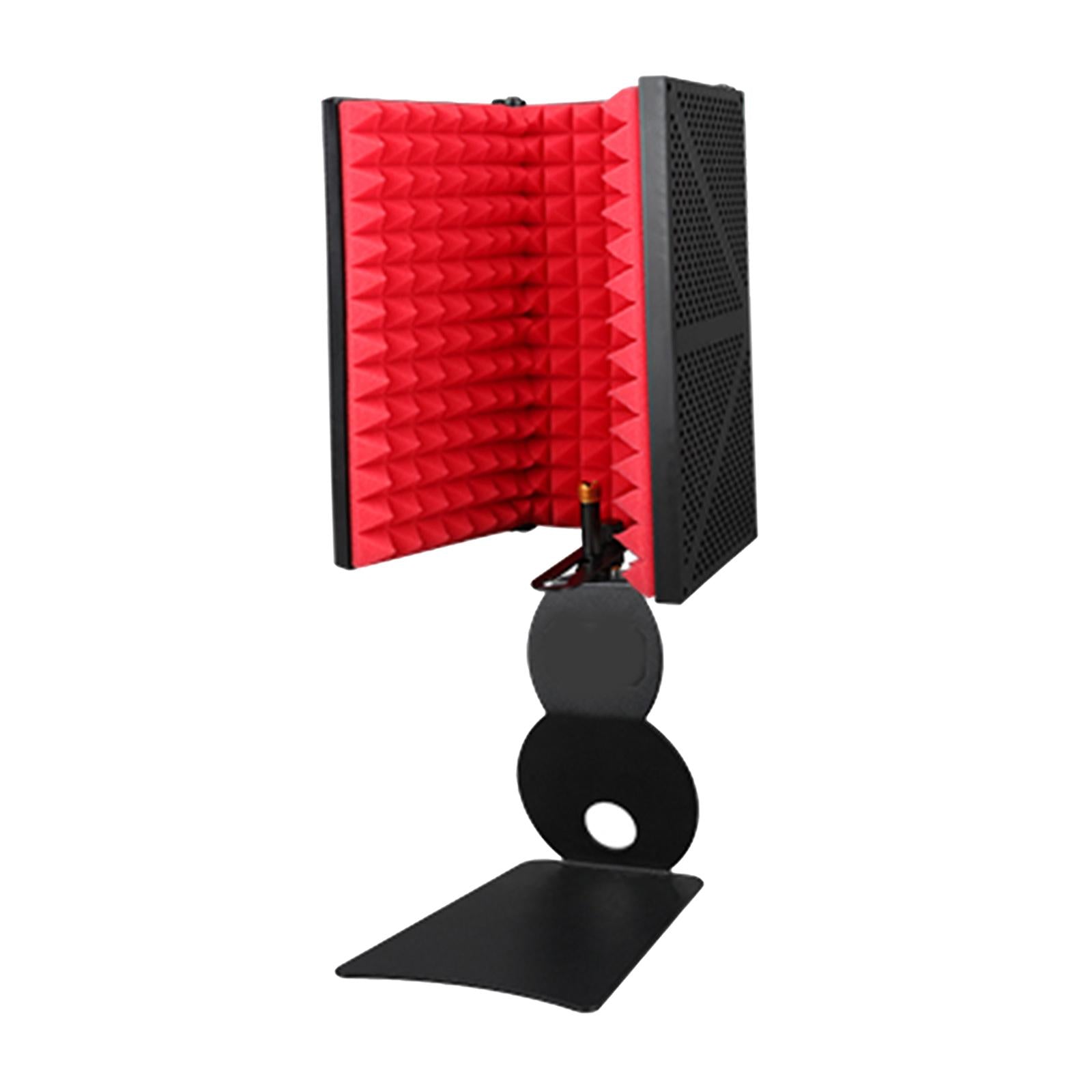 Professional Microphone Isolation Shield, Pop's Filter, Mic Sound Absorbing 3 Panels with Holder