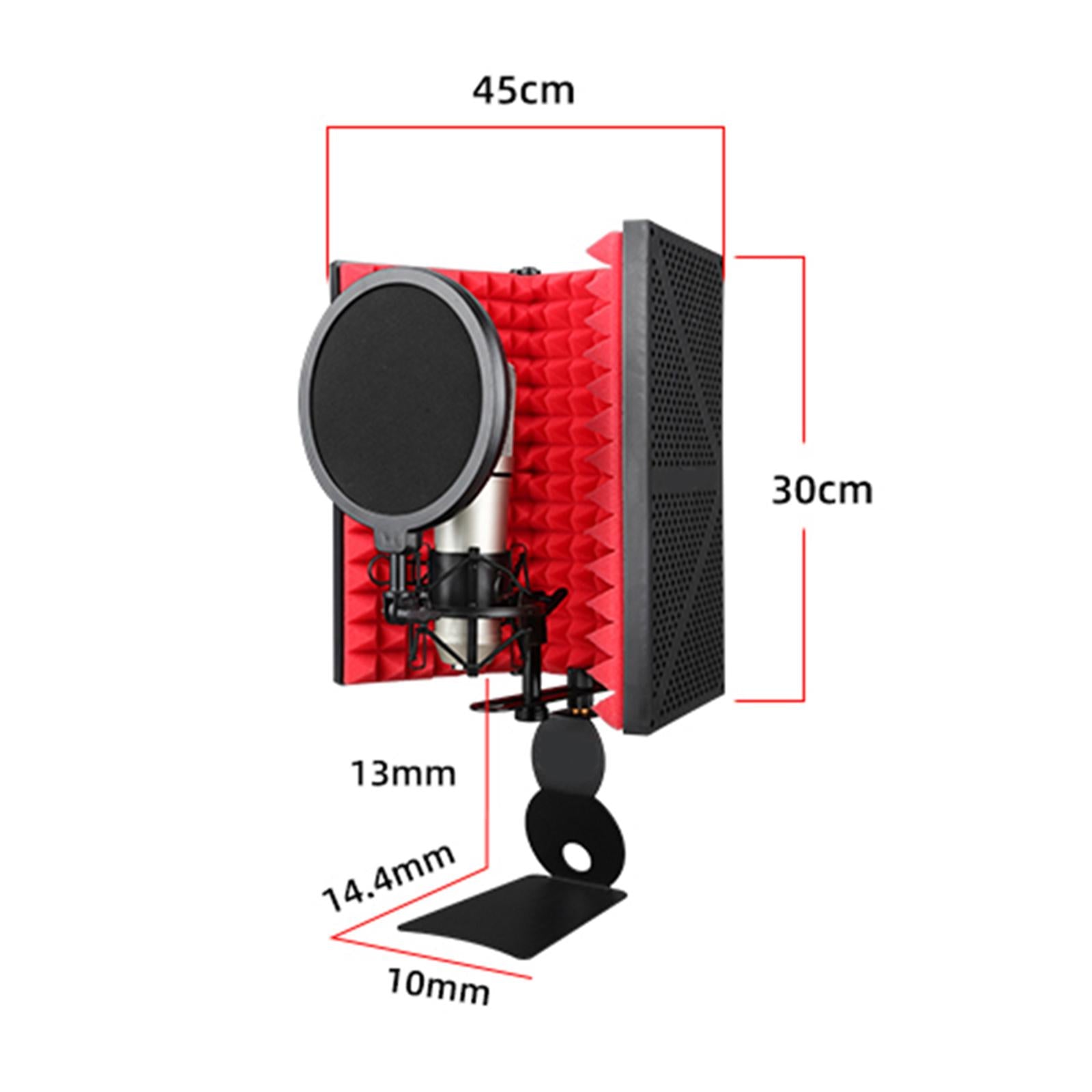 Professional Microphone Isolation Shield, Pop's Filter, Mic Sound Absorbing 3 Panels Set