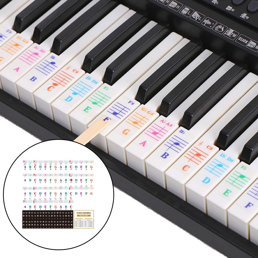 Full Set Piano Keyboard Sticker Key Note for 88/61/54/49 Key Beginner Kids