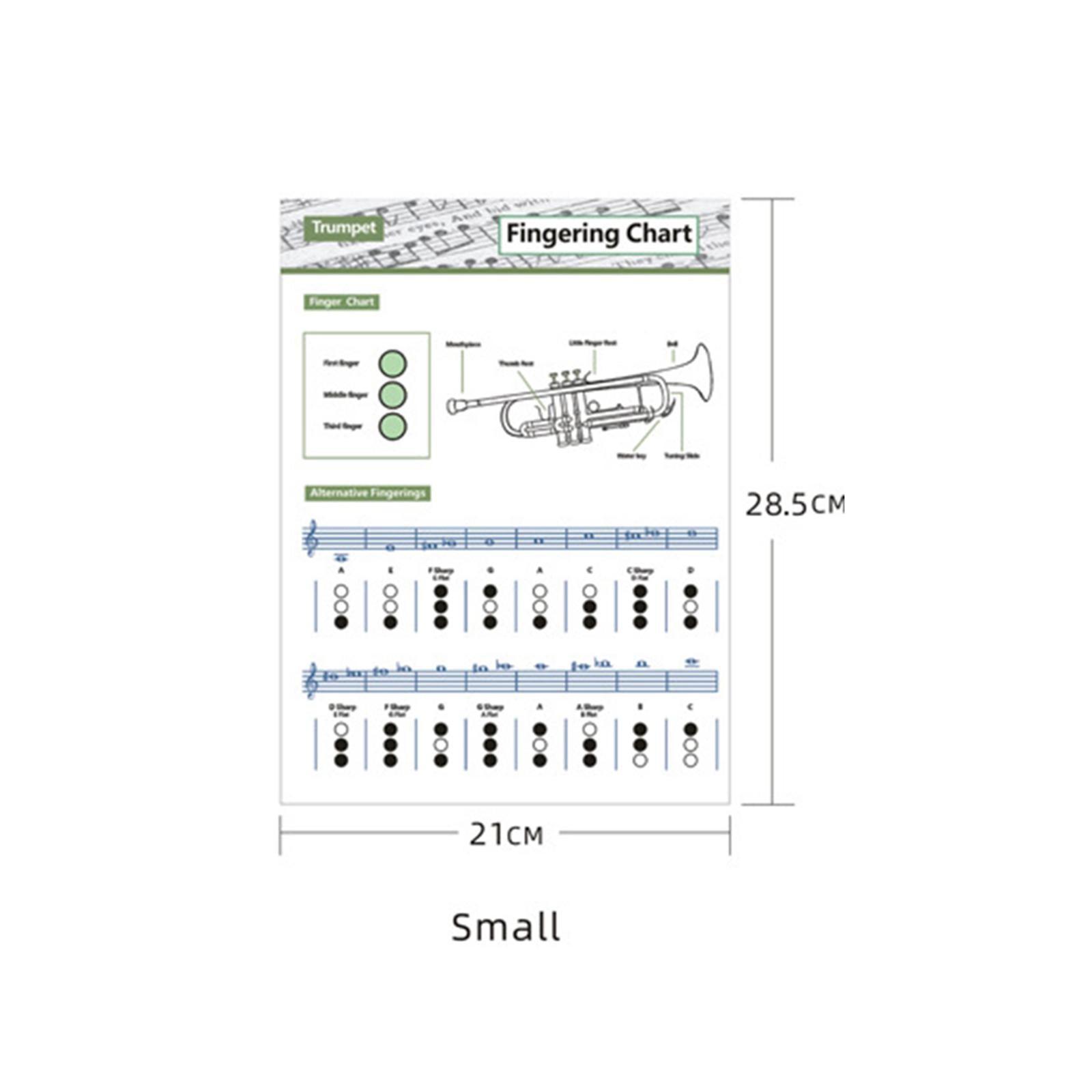 Coated Paper Trumpet Chord Spectrum for Trumpet Lovers Kids Practice Tool Small