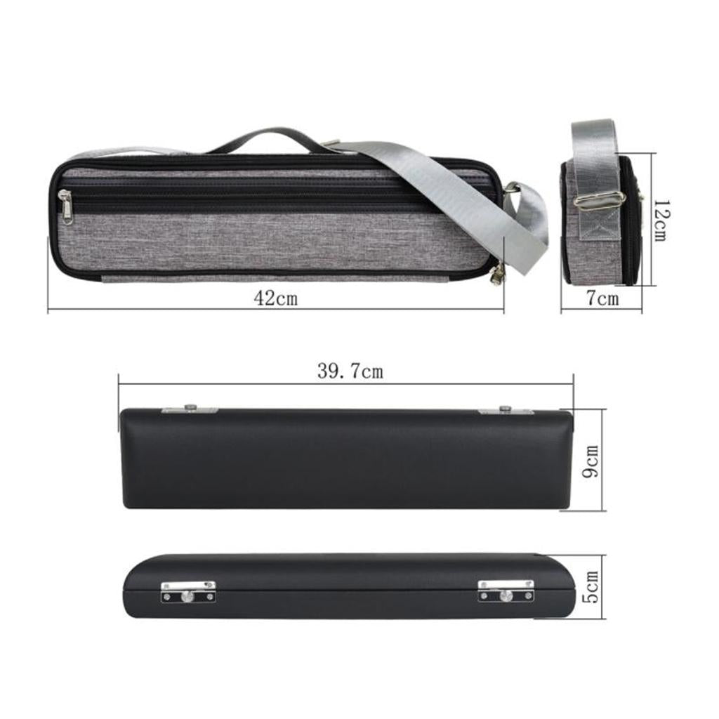 17 Hole Flute Case Protect Waterproof Soft Leather Premium for Concert Flute