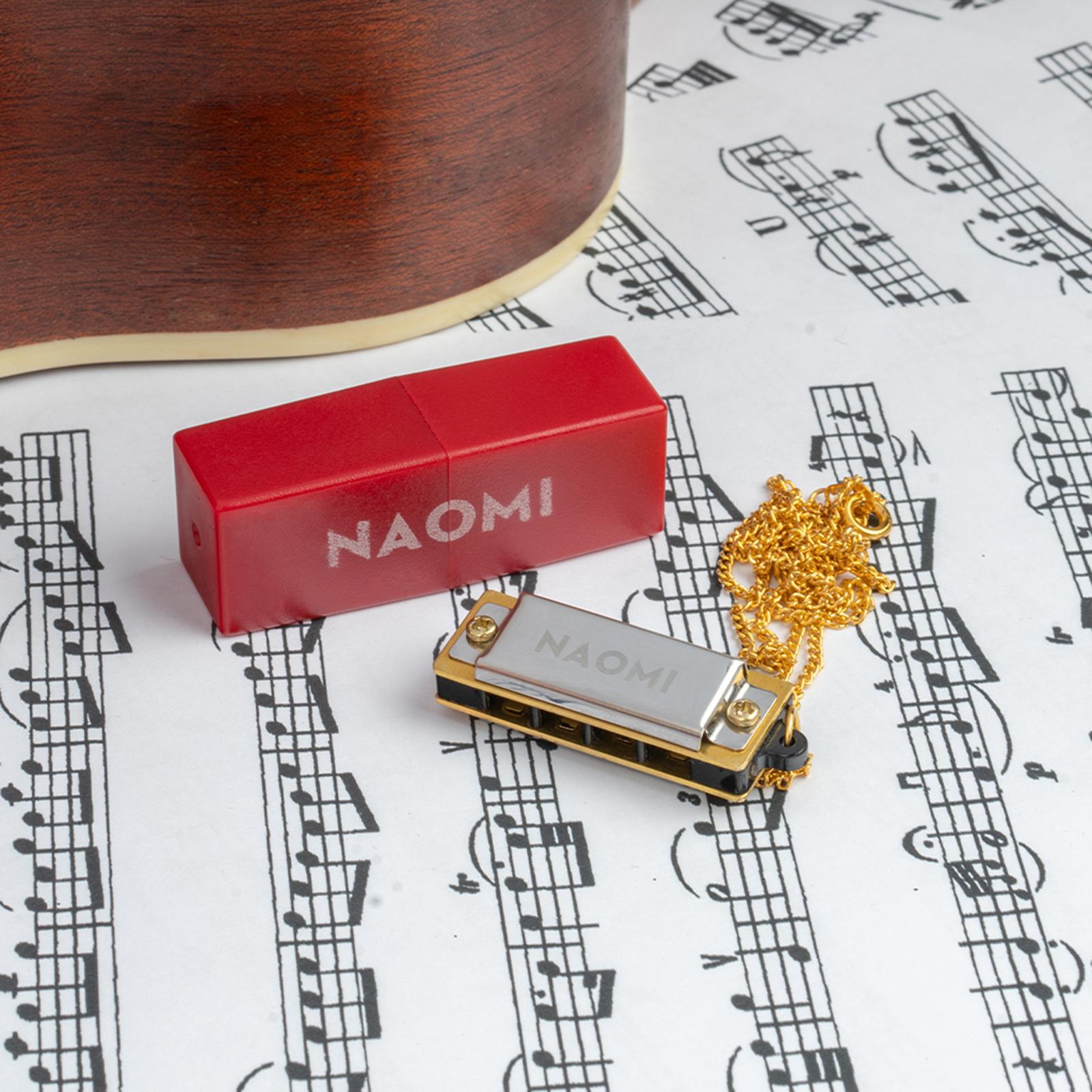 Portable Necklace Harmonica Mouth Organ Hanging Chain Gifts 5pcs Red
