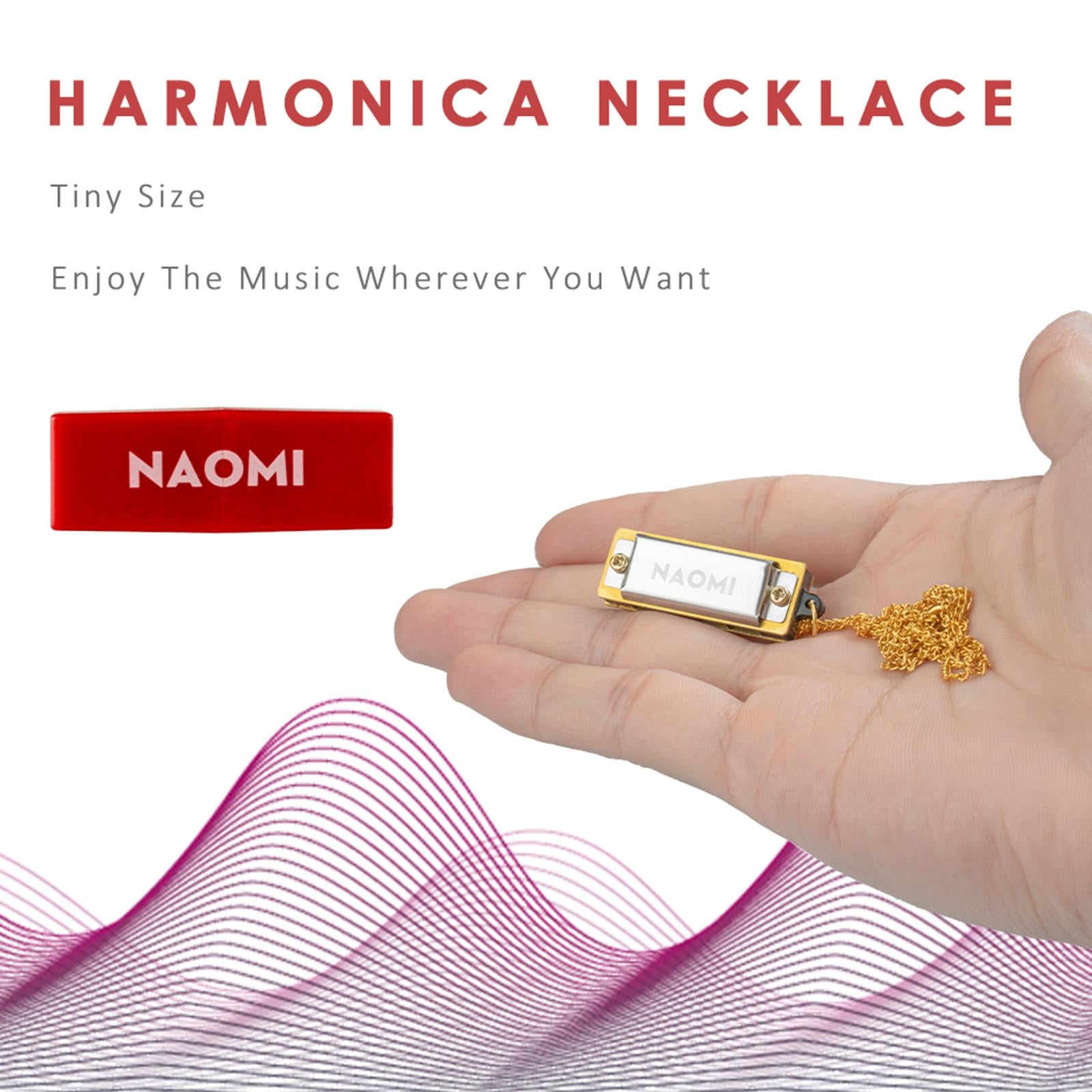 Portable Necklace Harmonica Mouth Organ Hanging Chain Gifts 5pcs Red