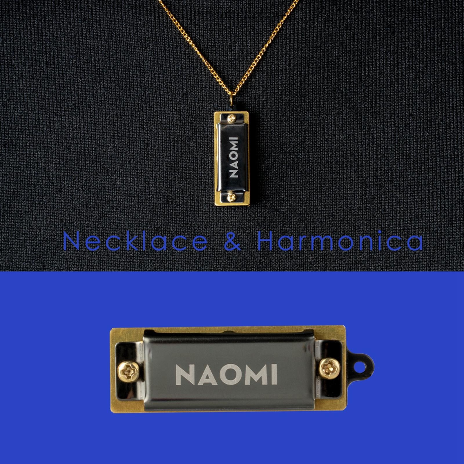 Portable Necklace Harmonica Mouth Organ Hanging Chain Gifts 10pcs Blue