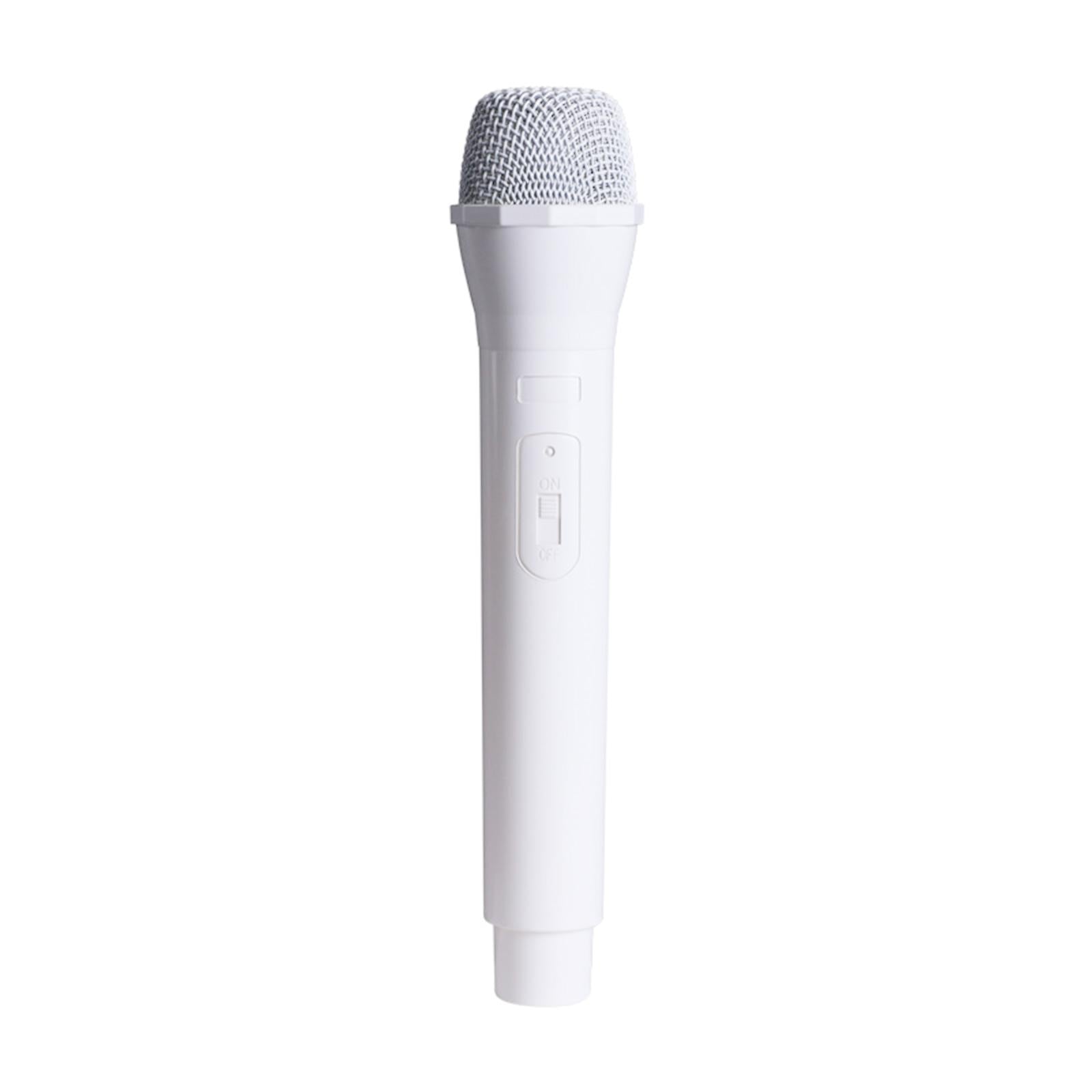 Simulated Kids Microphone Toy Pretend Play Mics for Girls Boys Chldren White