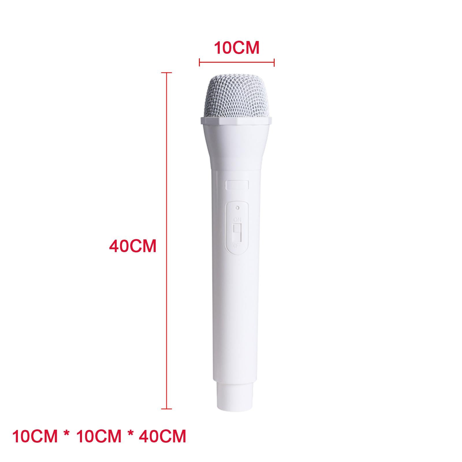 Simulated Kids Microphone Toy Pretend Play Mics for Girls Boys Chldren White