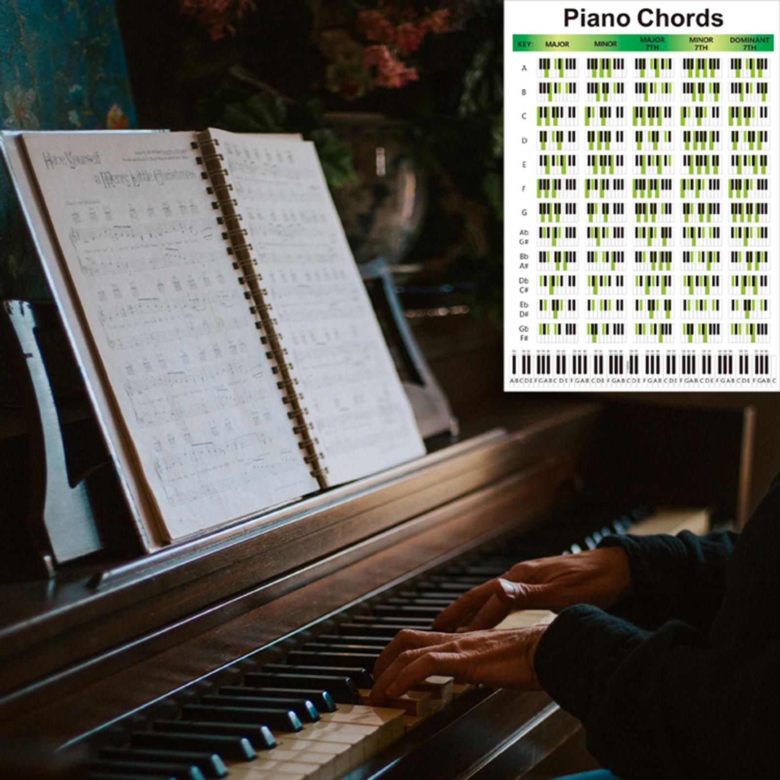 Illustrated Piano Fingering Chart Educational Portable for Home Teache ...