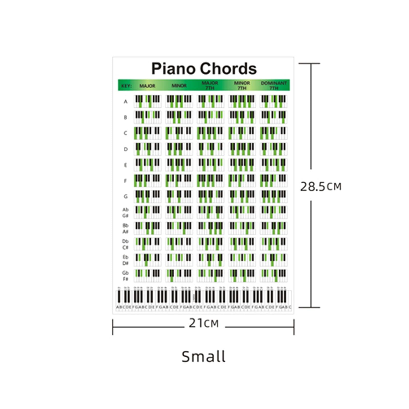 Illustrated Piano Fingering Chart Educational Portable for Home Teacher Large
