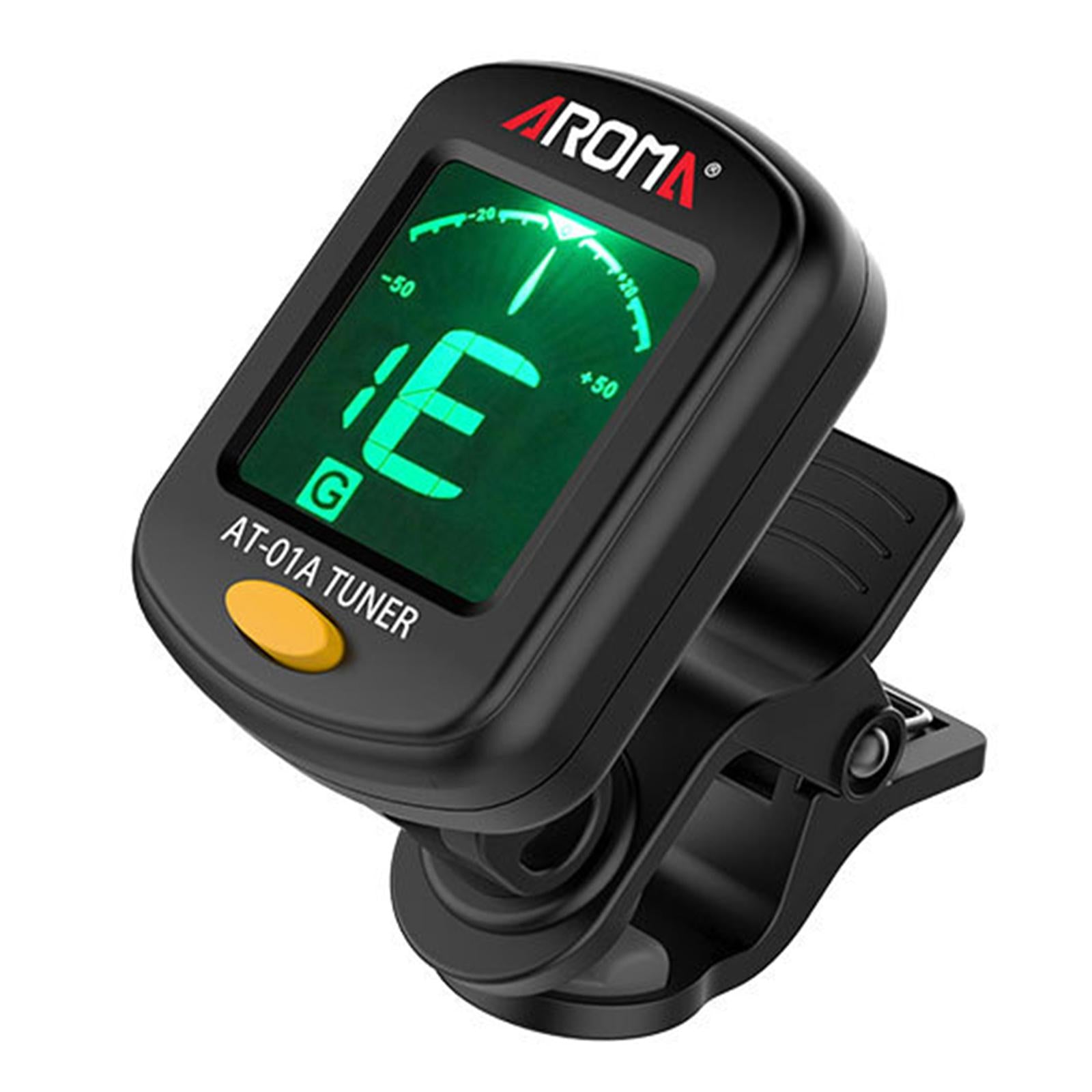 Clip-On LCD Digital Tuner for Guitar, Bass, Violin, Ukulele, Chromatic