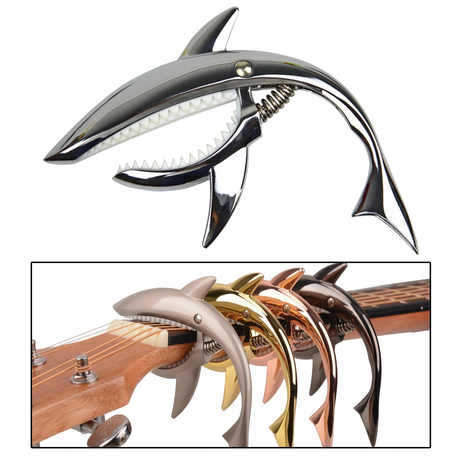 Zinc Alloy Guitar Capo Acoustic Clip Quick Change Clamp Key for Ukulele Bass Silver