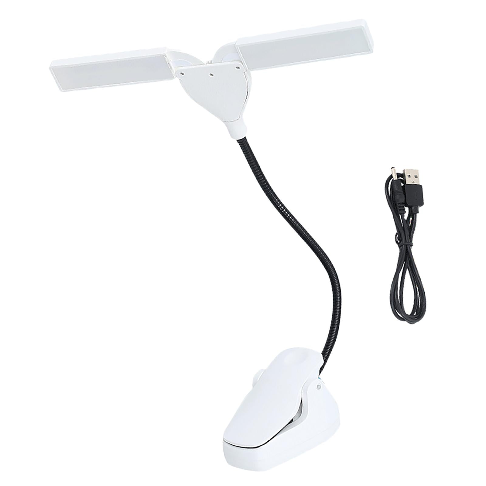 Music Stand Light Gooseneck Lamp for Piano Headboard Table Battery White