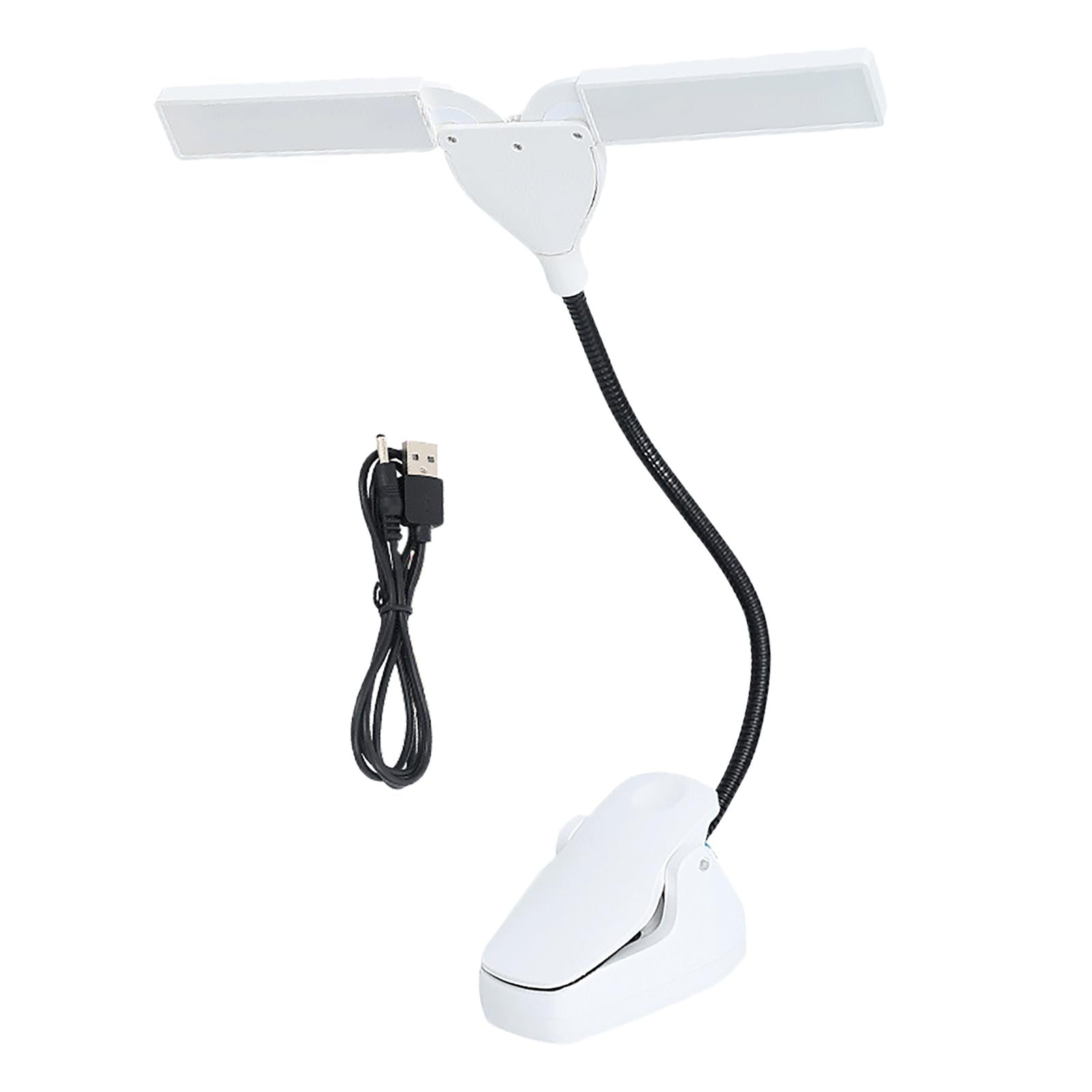 Music Stand Light Gooseneck Lamp for Piano Headboard Table Battery White