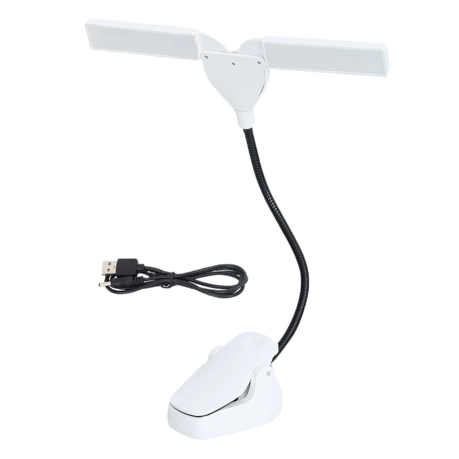 Music Stand Light Gooseneck Lamp for Piano Headboard Table Battery White