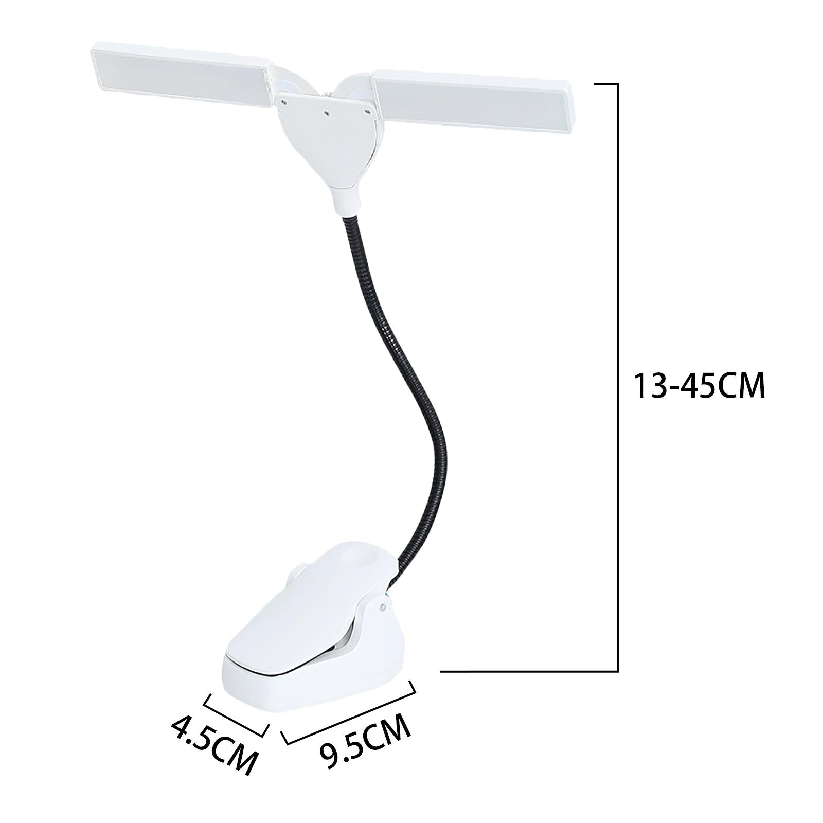 Music Stand Light Gooseneck Lamp for Piano Headboard Table Battery White