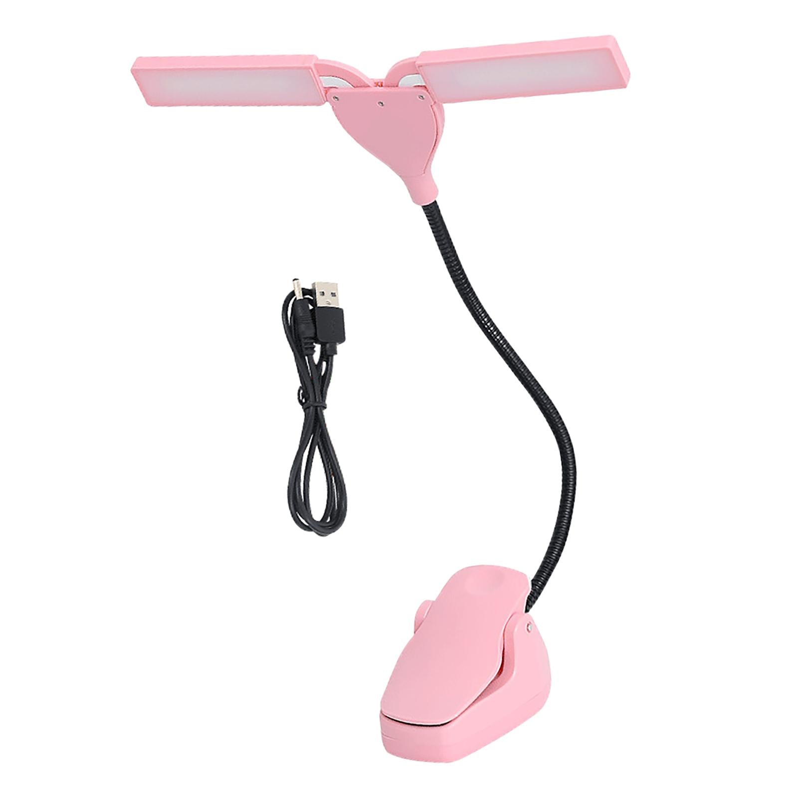 Music Stand Light Gooseneck Lamp for Piano Headboard Table Battery Pink