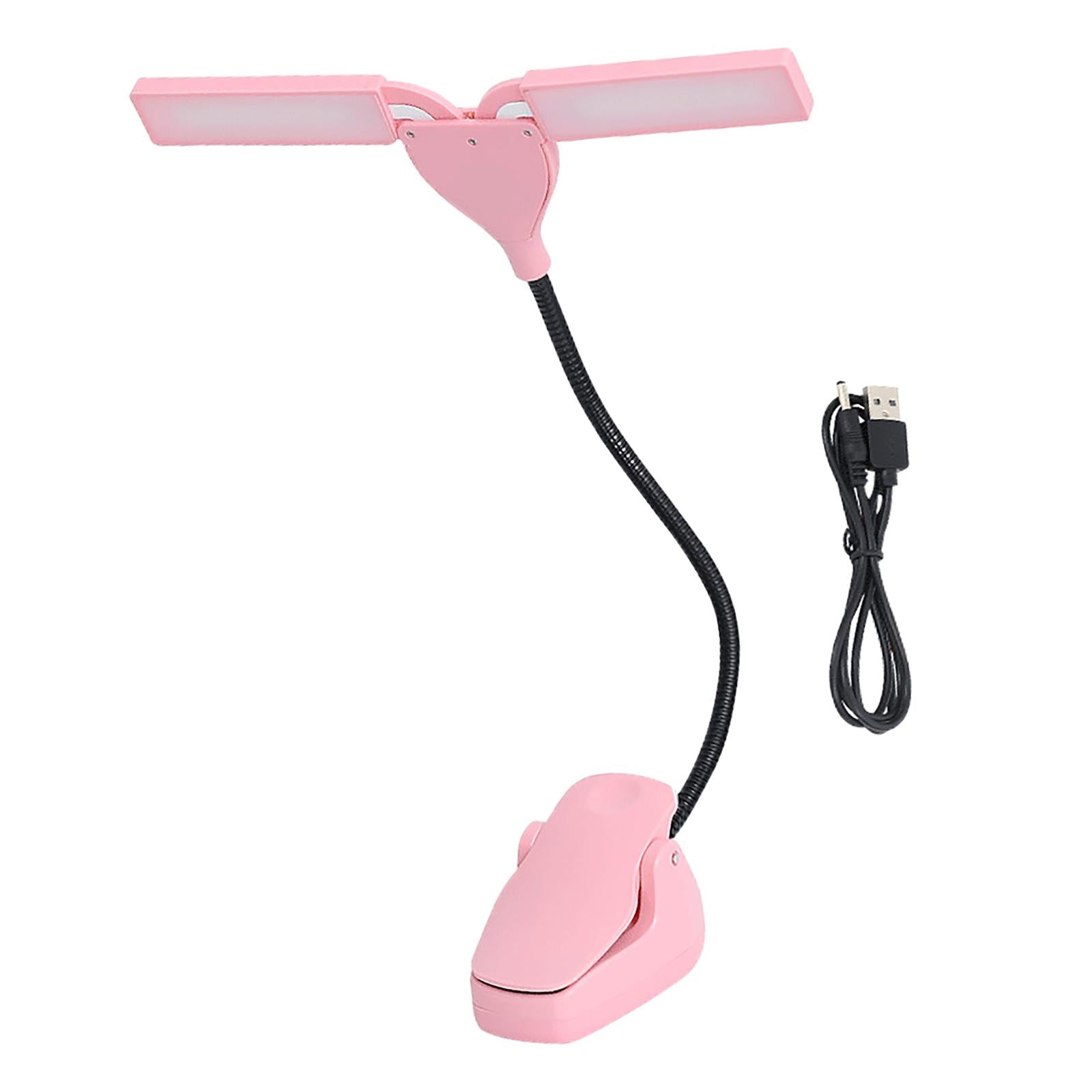 Music Stand Light Gooseneck Lamp for Piano Headboard Table Battery Pink