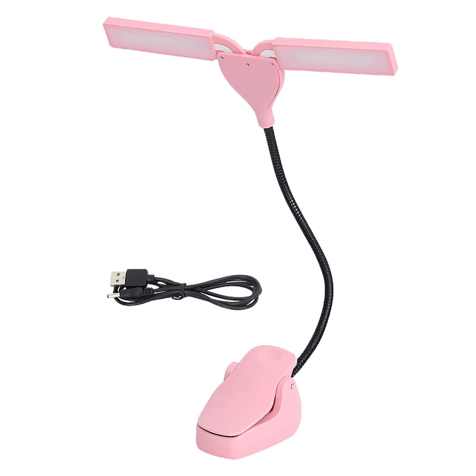 Music Stand Light Gooseneck Lamp for Piano Headboard Table Battery Pink