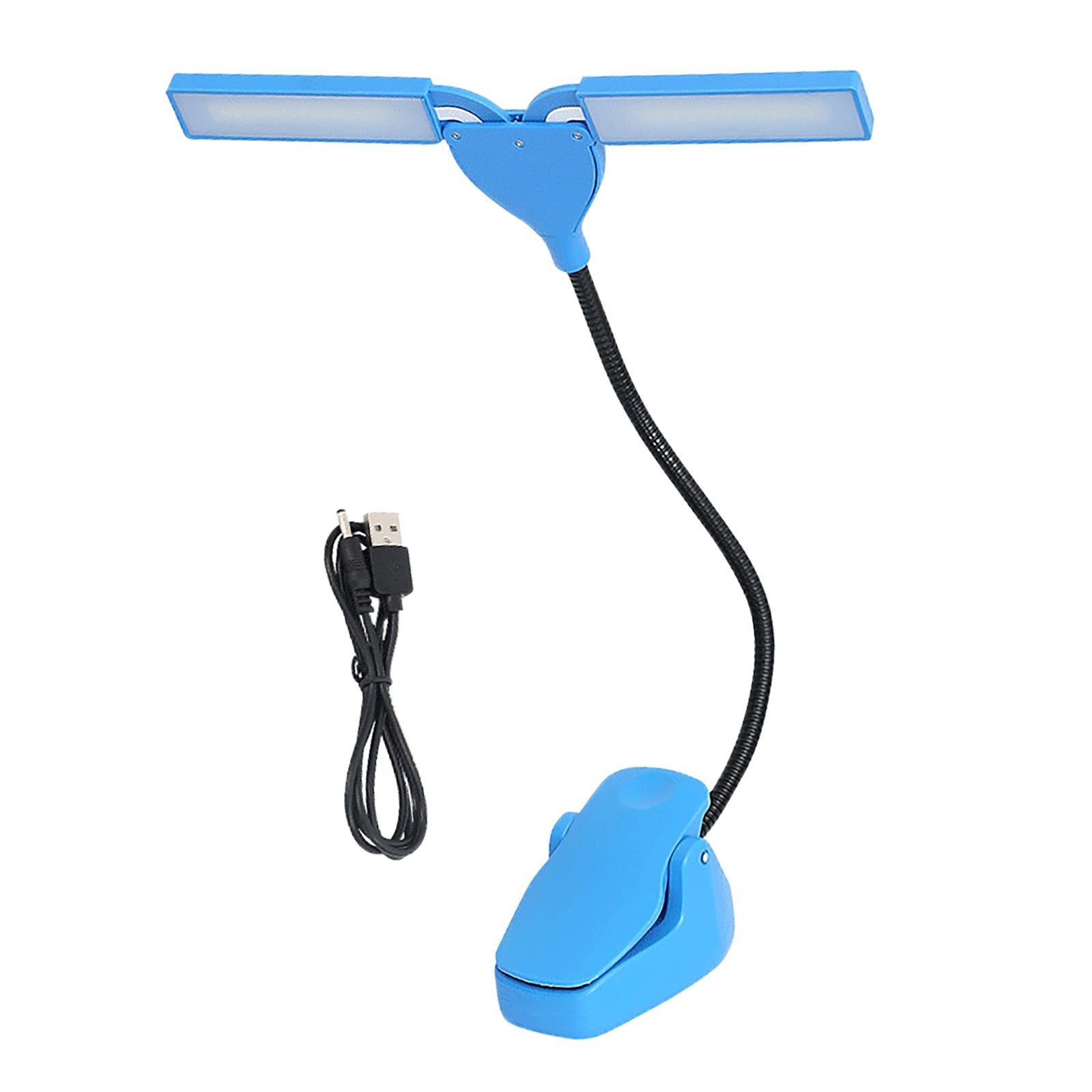 Music Stand Light Gooseneck Lamp for Piano Headboard Table Battery Blue