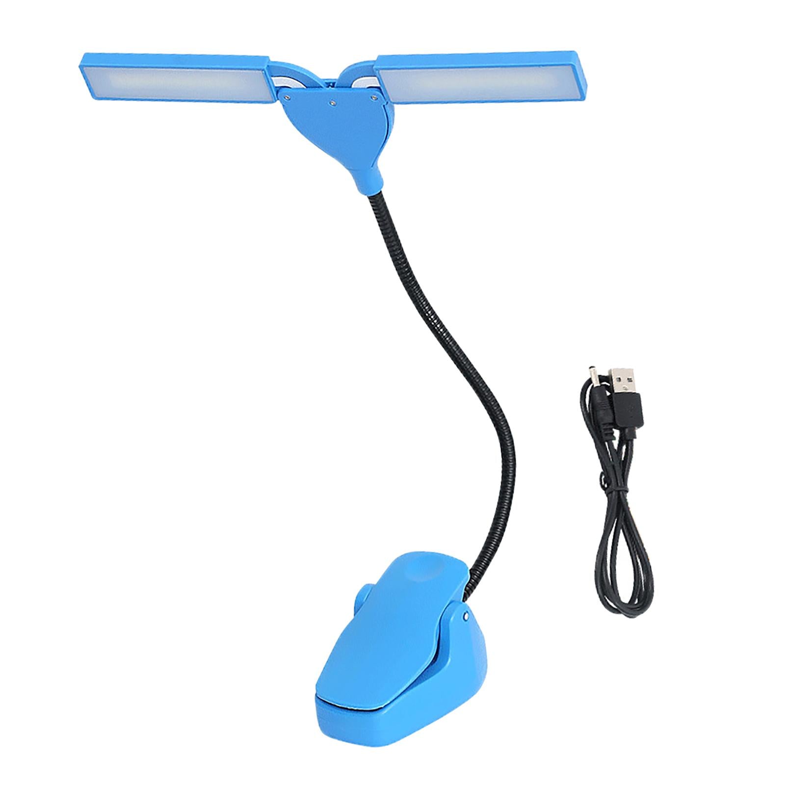 Music Stand Light Gooseneck Lamp for Piano Headboard Table Battery Blue