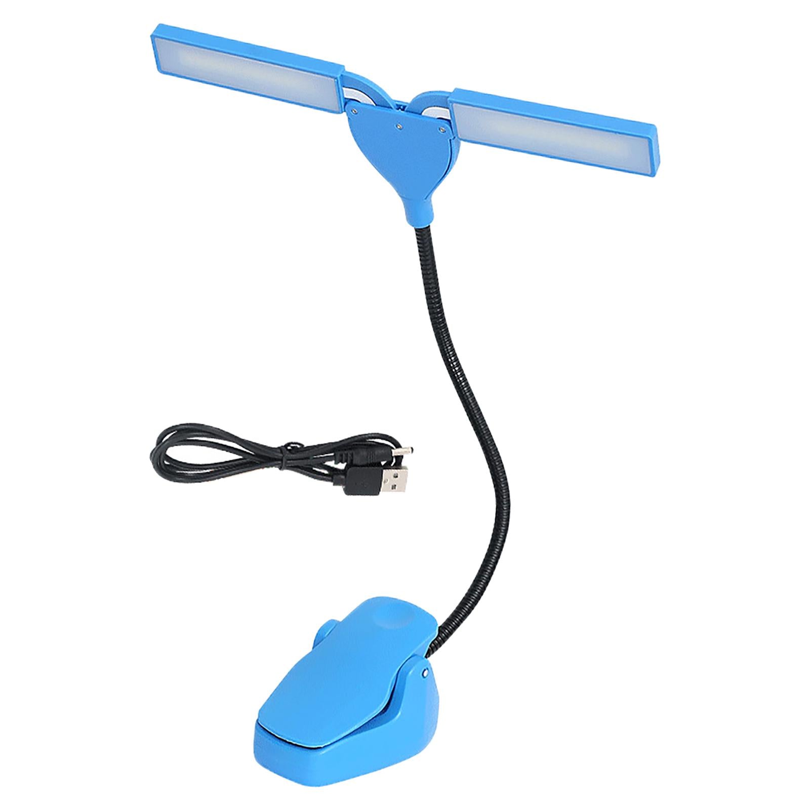 Music Stand Light Gooseneck Lamp for Piano Headboard Table Battery Blue