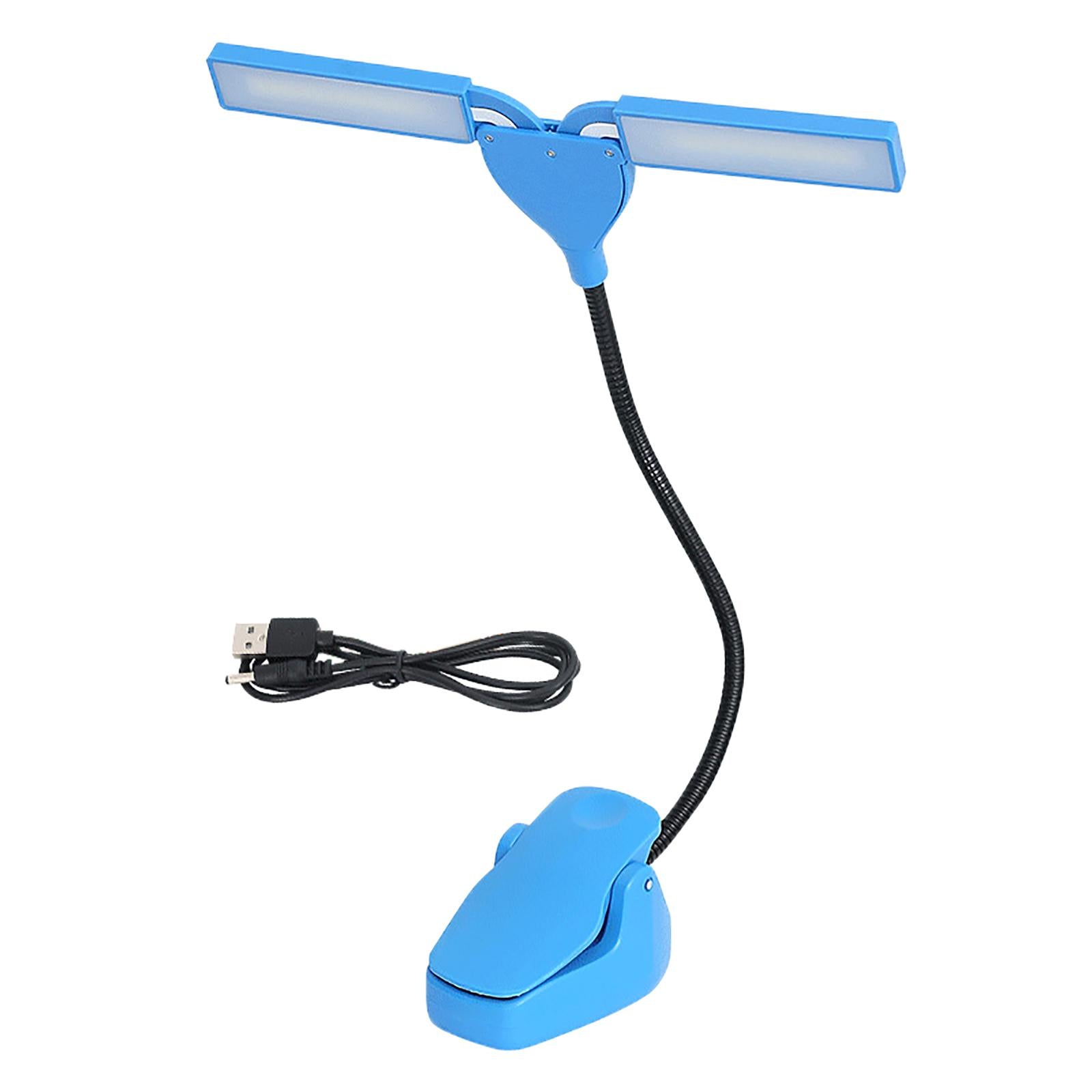 Music Stand Light Gooseneck Lamp for Piano Headboard Table Battery Blue