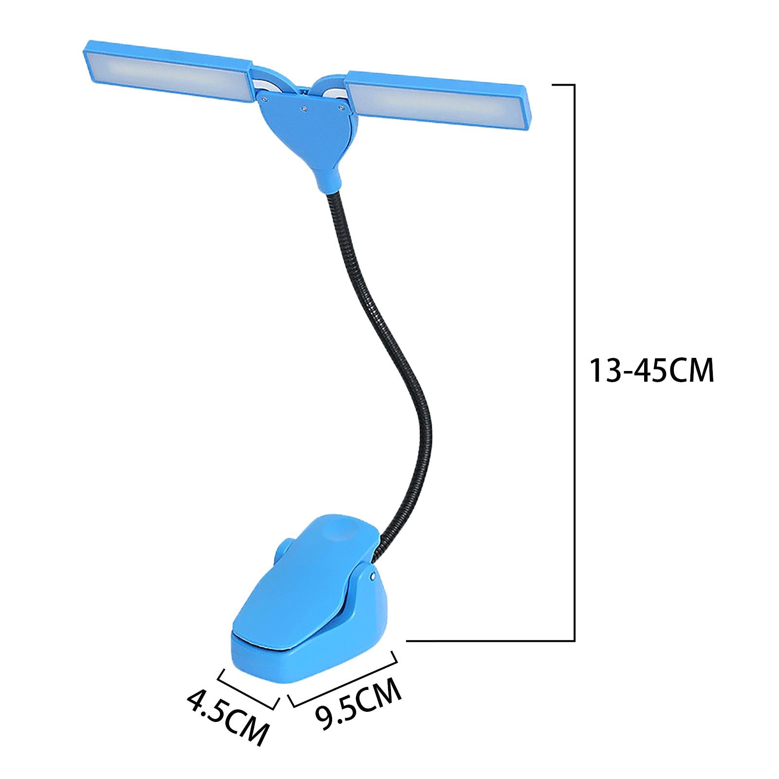 Music Stand Light Gooseneck Lamp for Piano Headboard Table Battery Blue