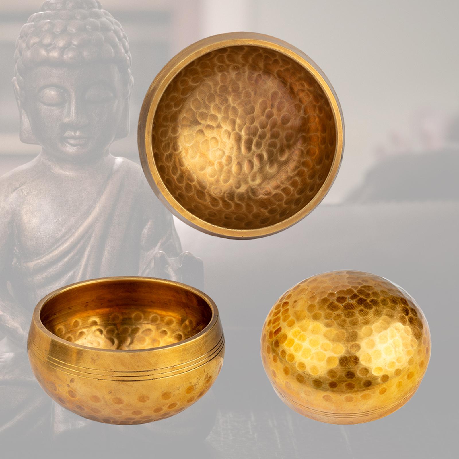 Tibetan Singing Bowl Set Buddhism with Wooden Striker for Yoga Unique Gifts
