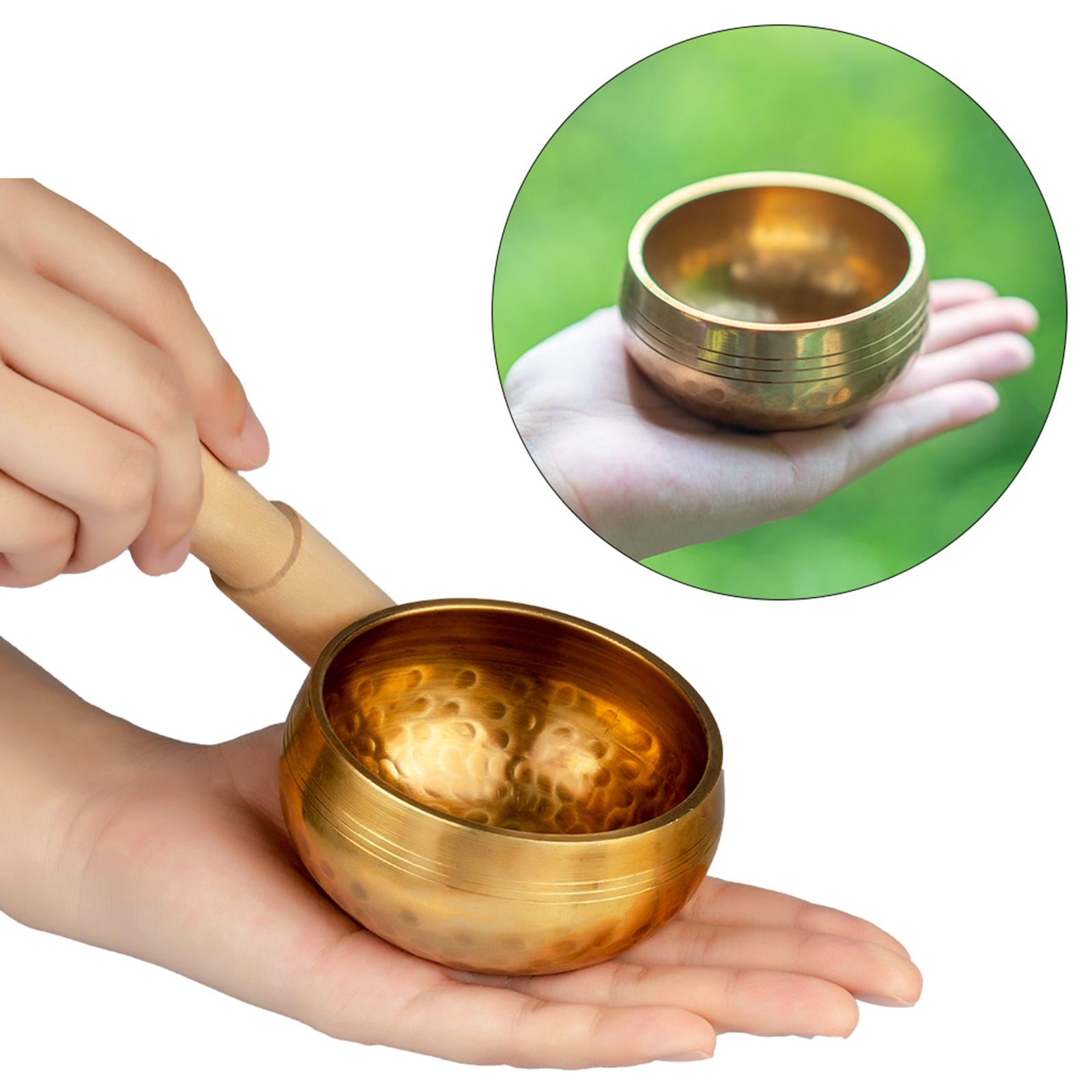 Tibetan Singing Bowl Set Buddhism with Wooden Striker for Yoga Unique Gifts