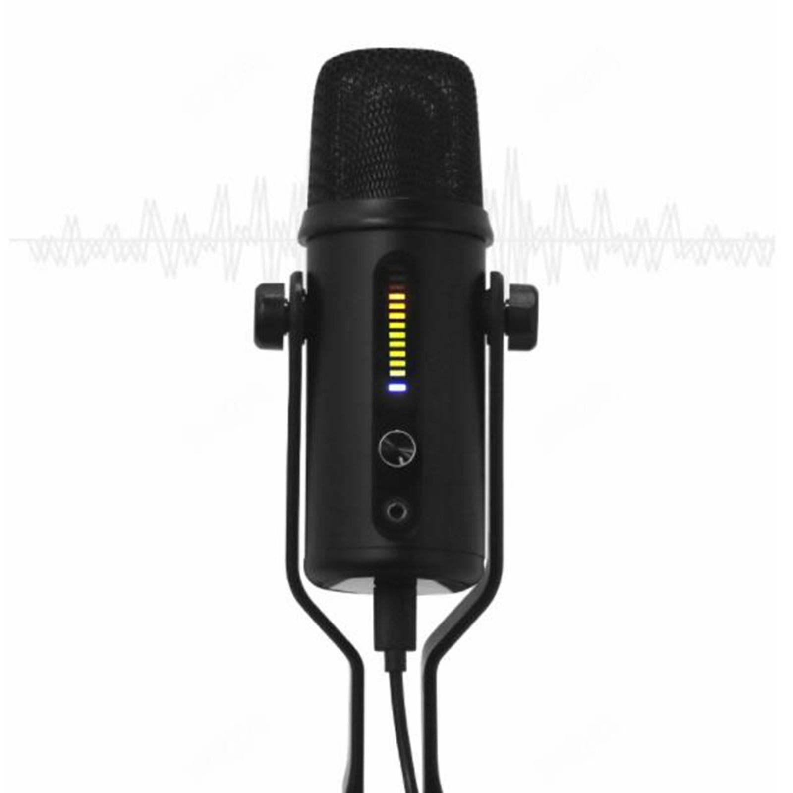 Wireless USB Microphone High Performance for Podcasting Streaming Black