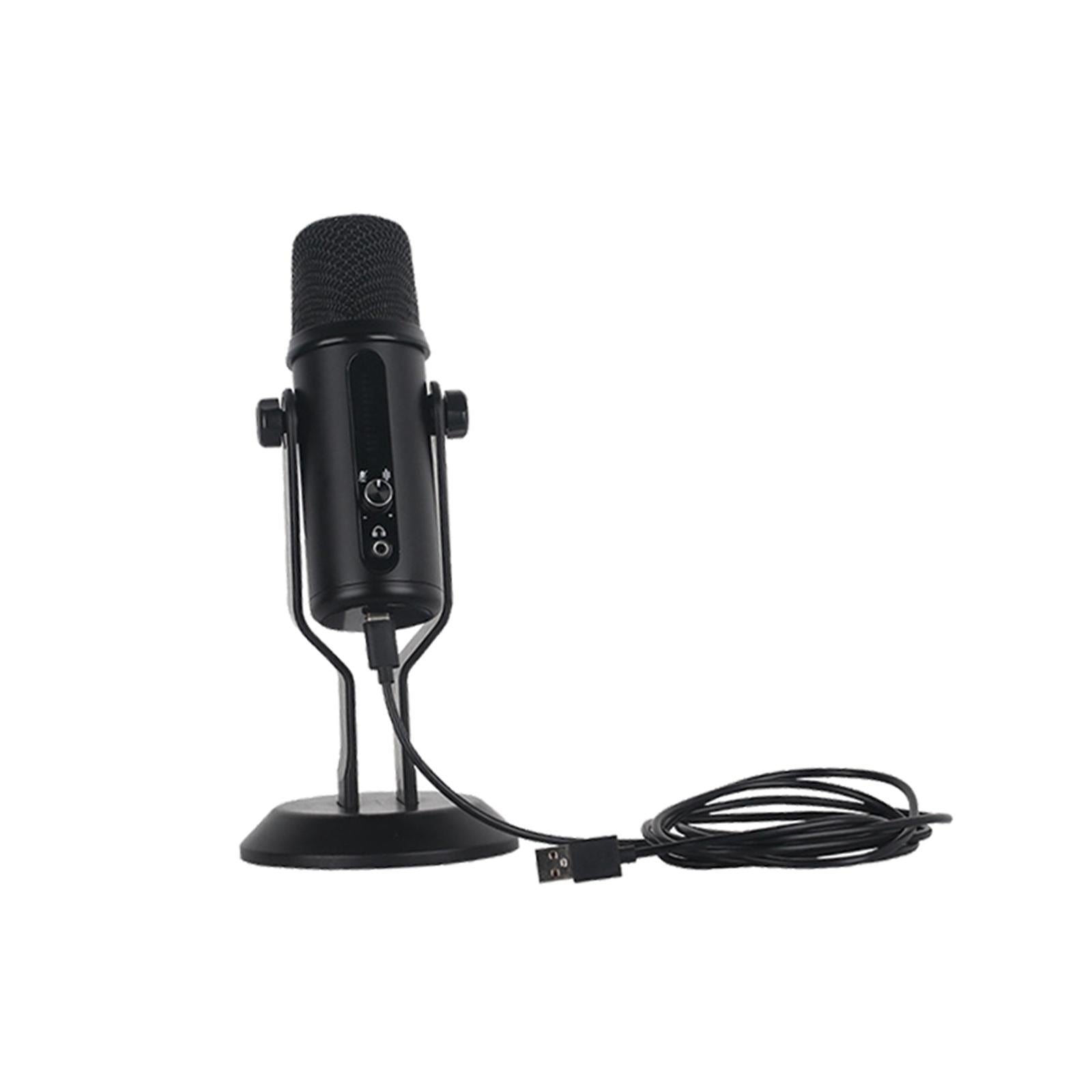 Wireless USB Microphone High Performance for Podcasting Streaming Black