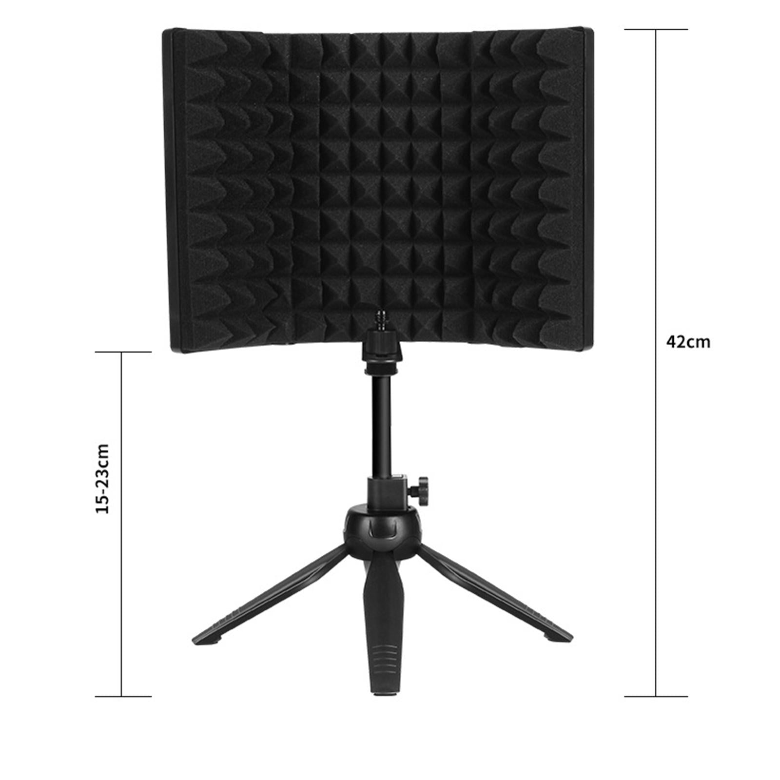 Microphone Isolation Shield, 3-Panel Mic Sound Absorbing Foam Recording With stand