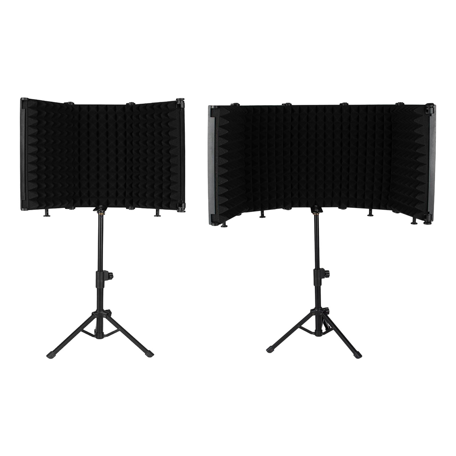 Studio Microphone Isolation Shield Mic Sound Absorbing Foam for Vocals 3 Panels