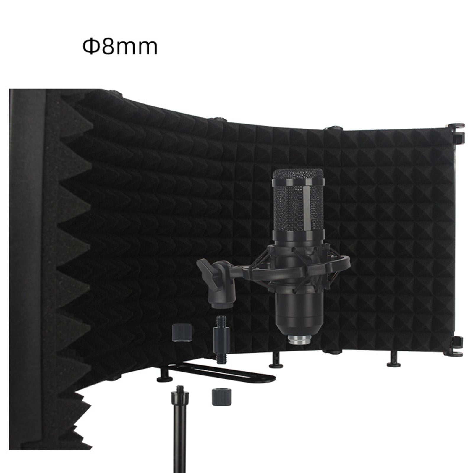 Studio Microphone Isolation Shield Mic Sound Absorbing Foam for Vocals 3 Panels