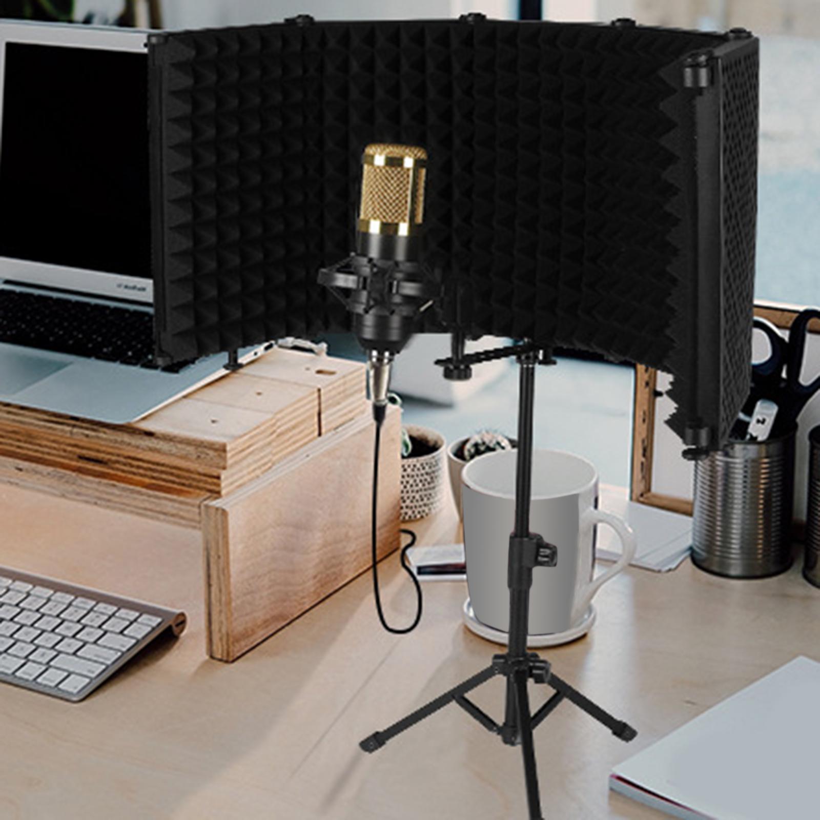 Studio Microphone Isolation Shield Mic Sound Absorbing Foam for Vocals 5 Panels