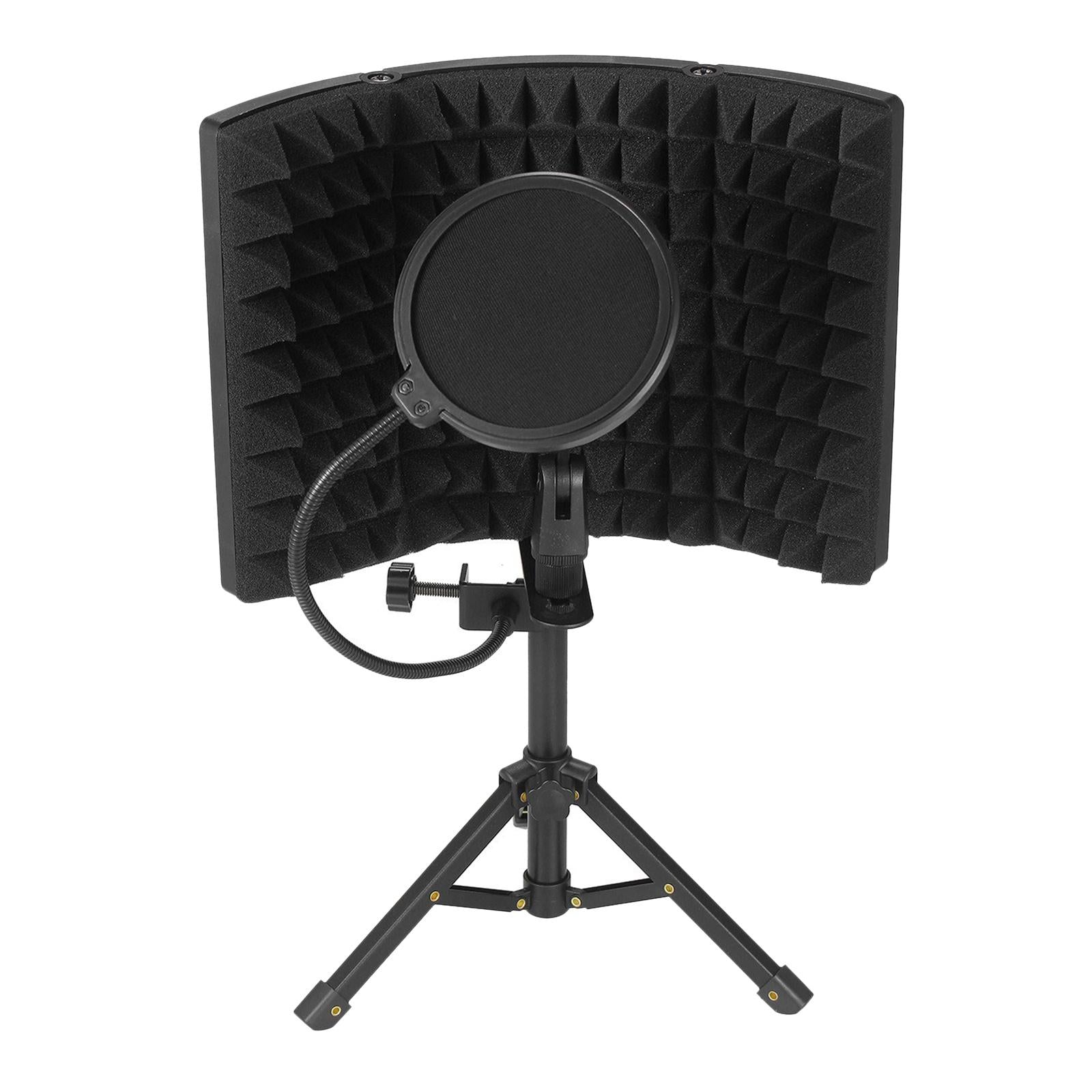 Studio Microphone Isolation Shield Sound Reflection Filter 3 Panel Foam