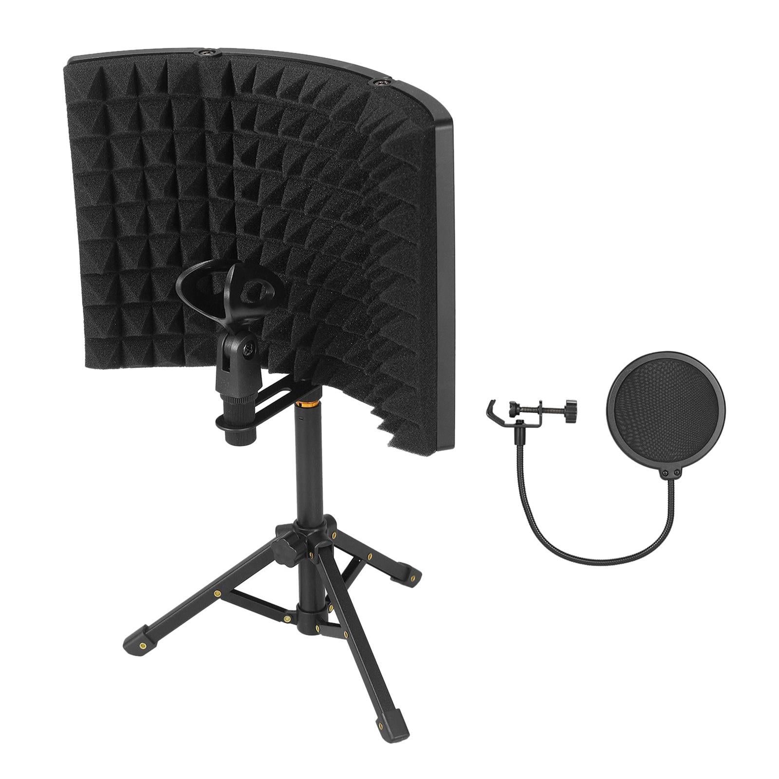 Studio Microphone Isolation Shield Sound Reflection Filter 3 Panel Foam