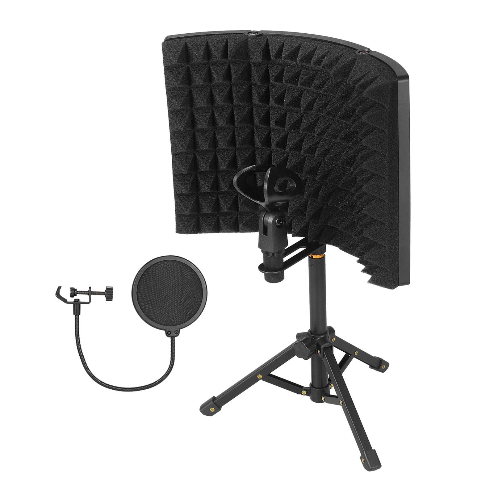 Studio Microphone Isolation Shield Sound Reflection Filter 3 Panel Foam