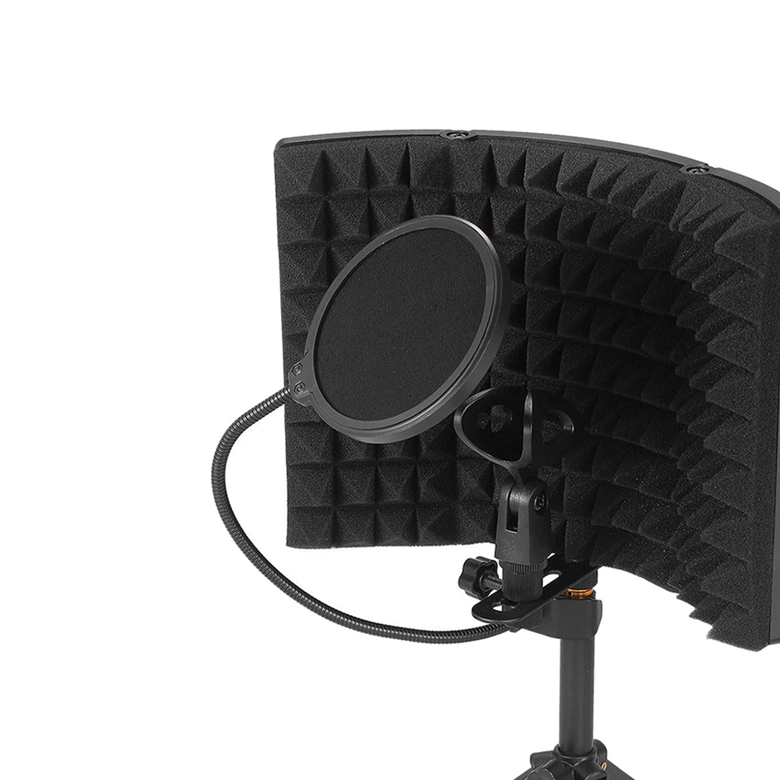 Studio Microphone Isolation Shield Sound Reflection Filter 3 Panel Foam