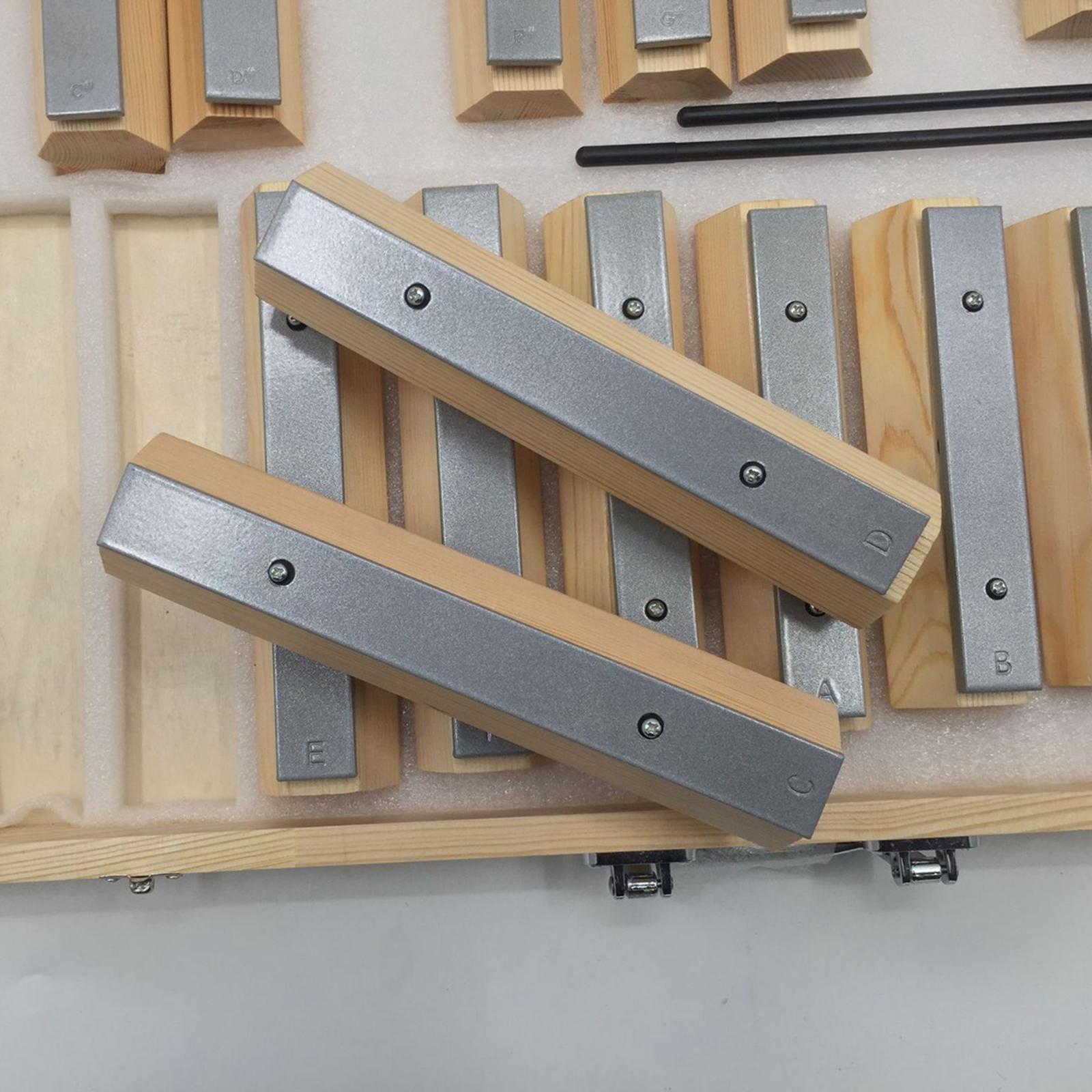 Professional Wooden Soprano Xylophone with 10 Metal Keys Musical Instrument