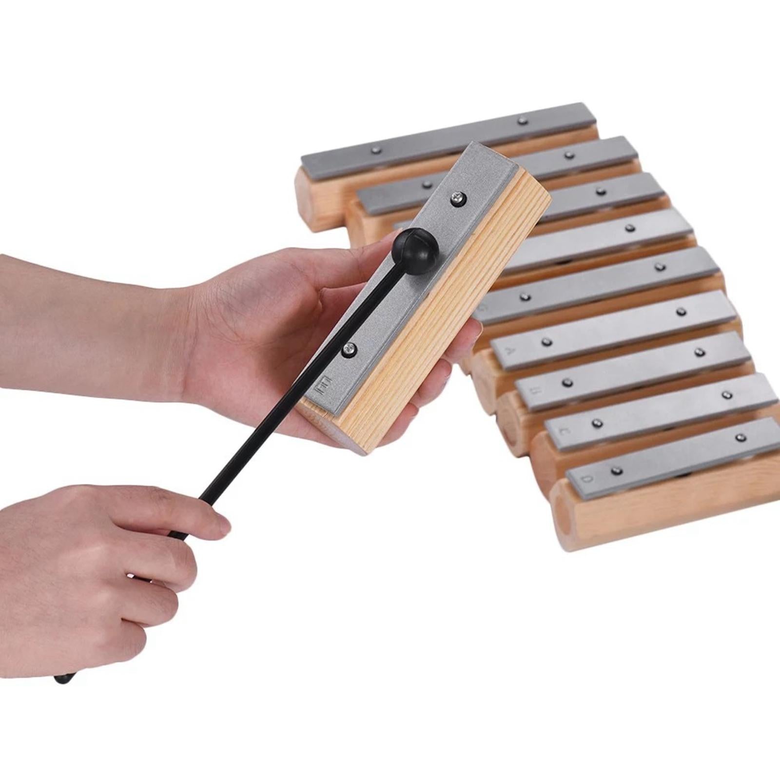 Professional Wooden Soprano Xylophone with 10 Metal Keys Musical Instrument