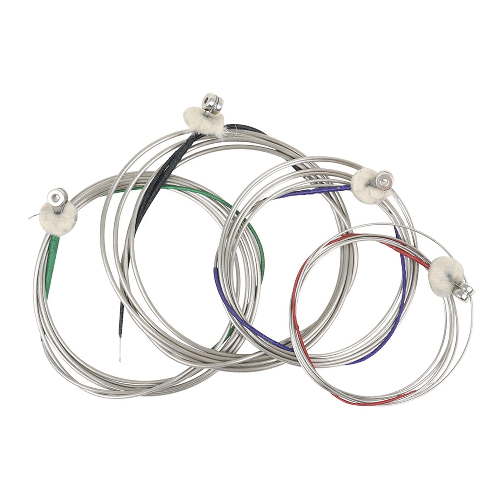 4 Pieces Bass Strings Steel Cord for Acoustic Guitar Musical Instruments