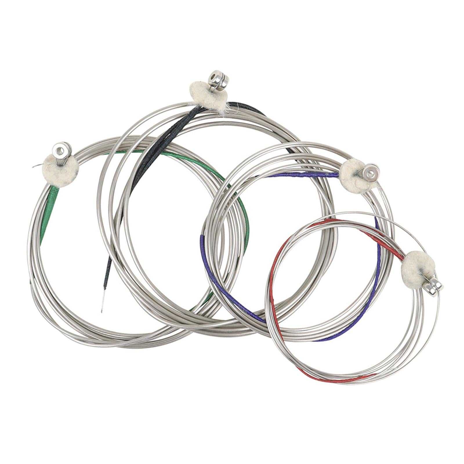 4 Pieces Bass Strings Steel Cord for Acoustic Guitar Musical Instruments