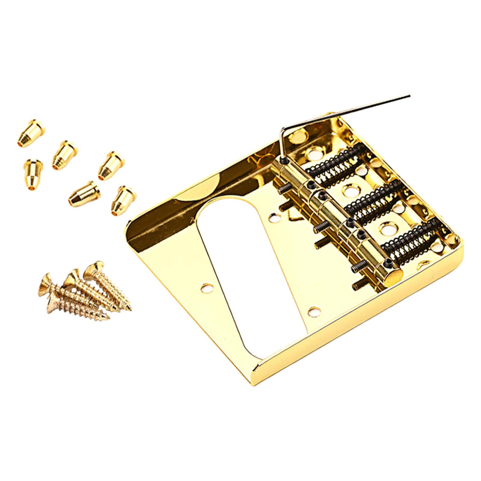 Guitar Bridge W/ Wrench Telecaster W/ Brass Saddles Chrome for Guitar Bass