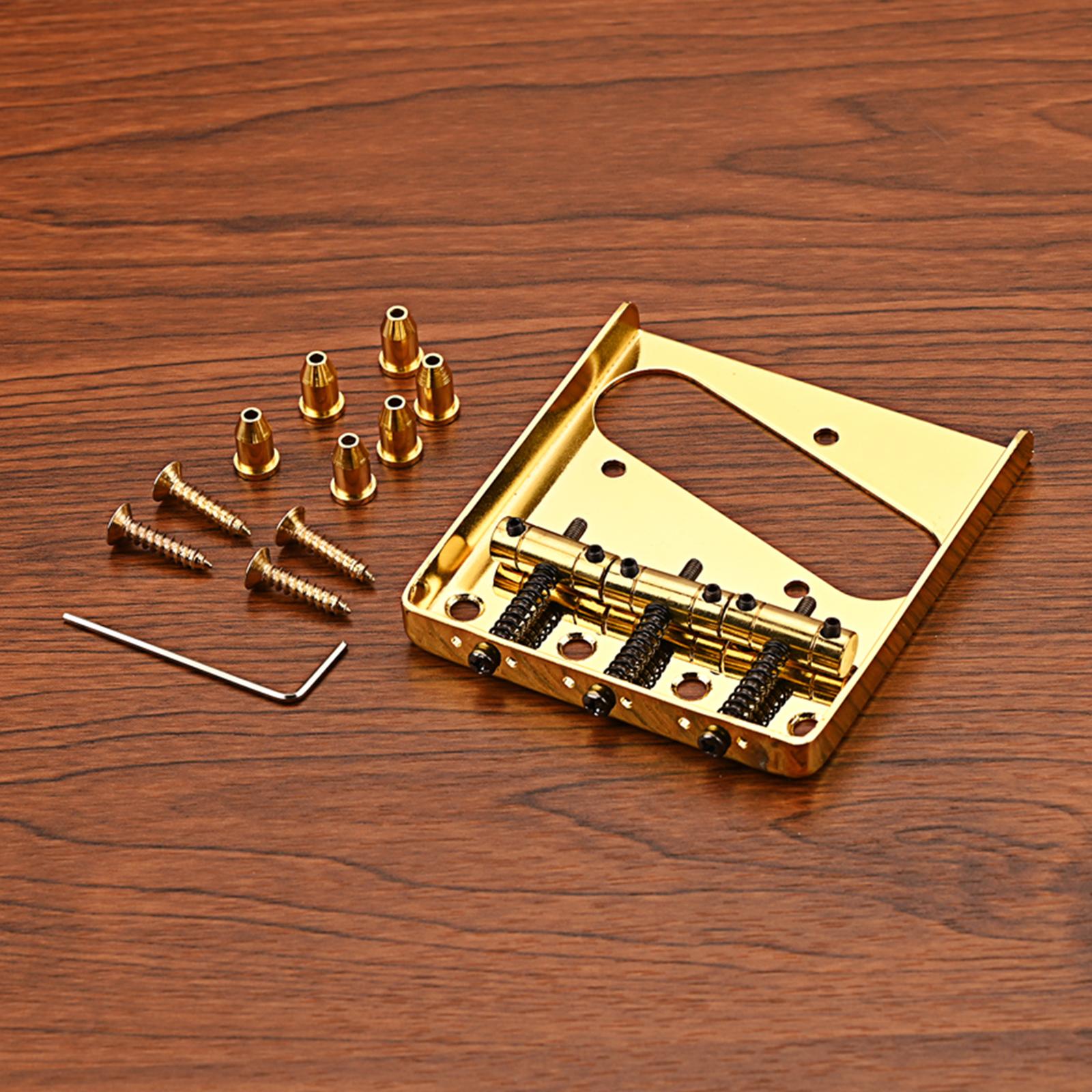 Guitar Bridge W/ Wrench Telecaster W/ Brass Saddles Chrome for Guitar Bass