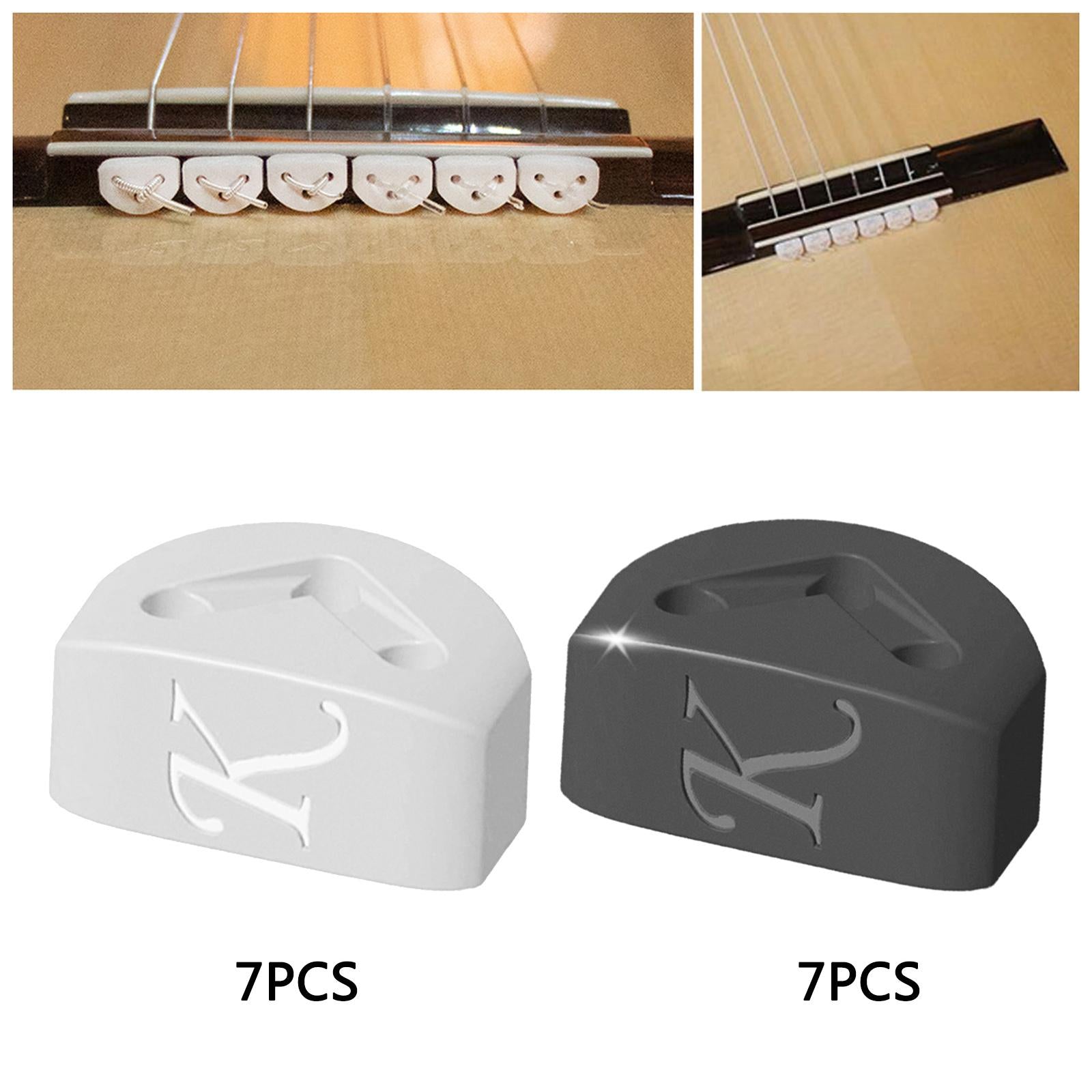 7 Pieces Guitar String Retainer String Buckle for Classical Guitar Accessory White